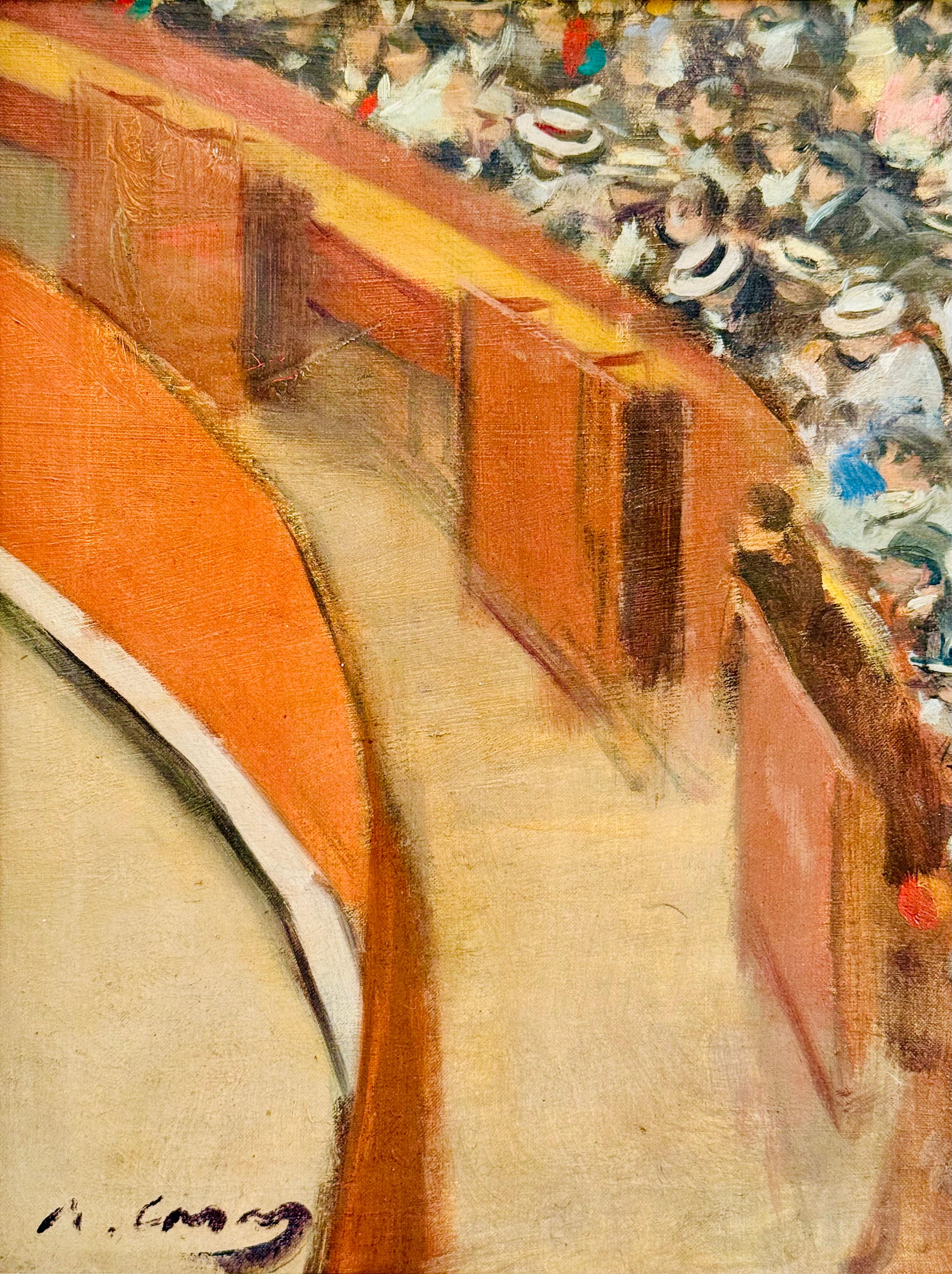 Corrida - Brown Landscape Painting by Ramon Casas y Carbo