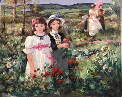 Landscape With Young Girls In A Garden