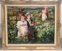 Ramon Chirinos - Landscape With Young Girls In A Garden Landscape With Young Girls In A Garden