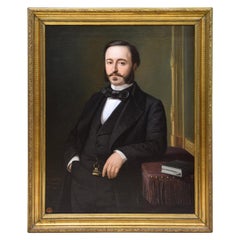 Antique Ramón de Campoamor, Oil on Canvas, Signed, Ojeda Y Siles, Manuel, 1857