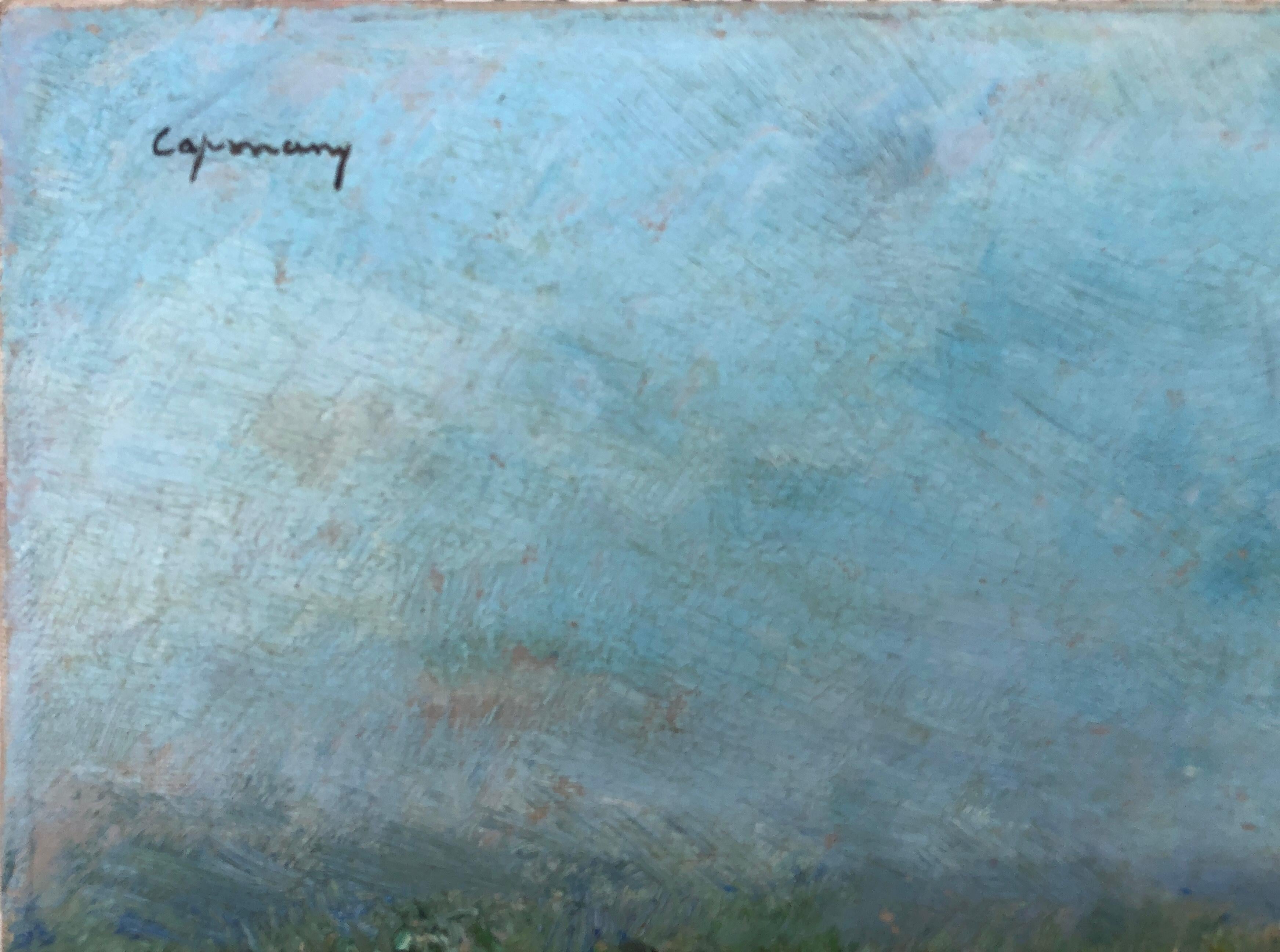 Landschaft mit Hut, Öl auf Leinwand, Gemälde im mediterranen Raum, spanisch – Painting von Ramón de Capmany i de Montaner