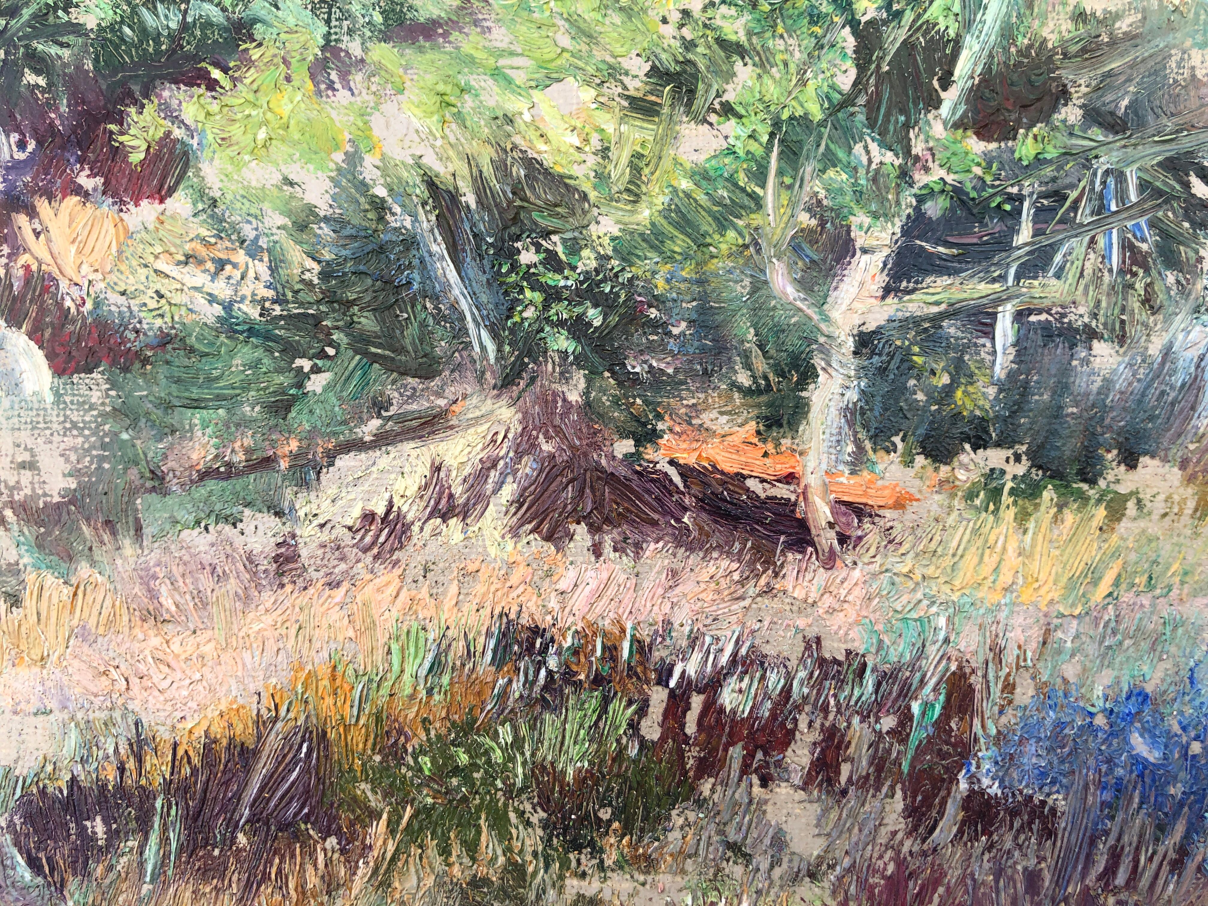 Landschaft mit Hut, Öl auf Leinwand, Gemälde im mediterranen Raum, spanisch im Angebot 1