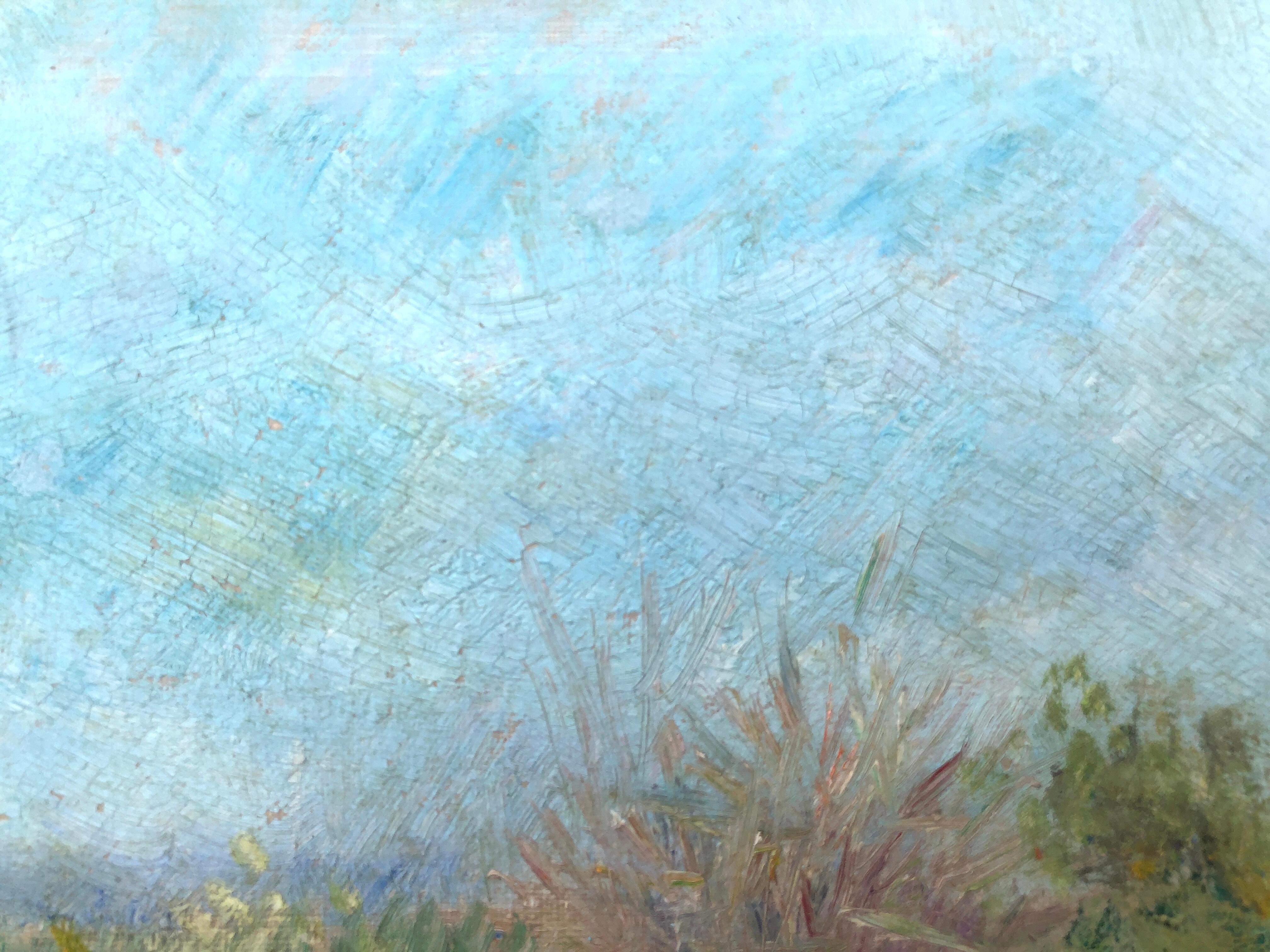 Landschaft mit Hut, Öl auf Leinwand, Gemälde im mediterranen Raum, spanisch im Angebot 2