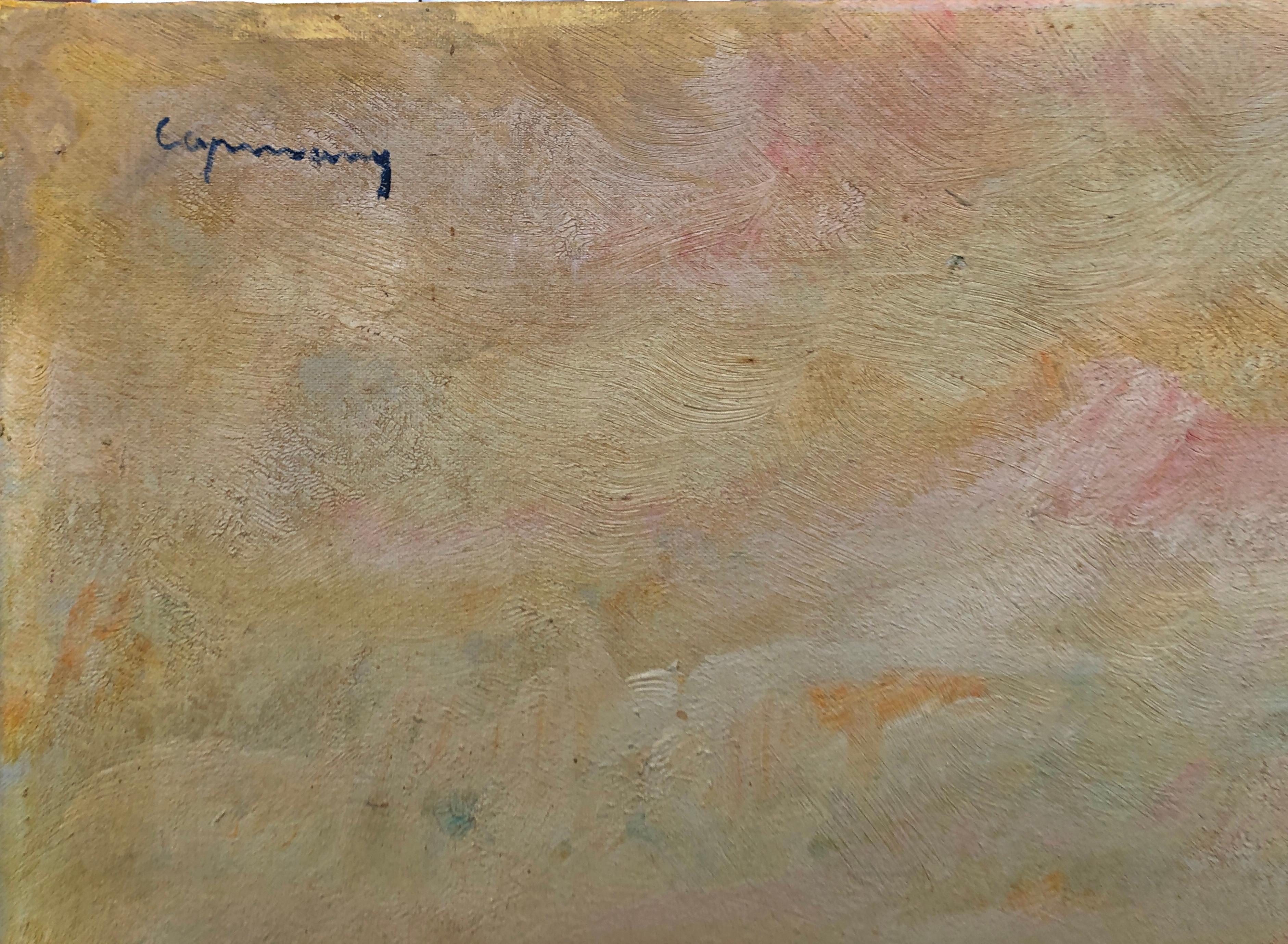 rurale Szene am Sonnenuntergang Öl auf Leinwand Gemälde spanische Landschaft – Painting von Ramón de Capmany i de Montaner