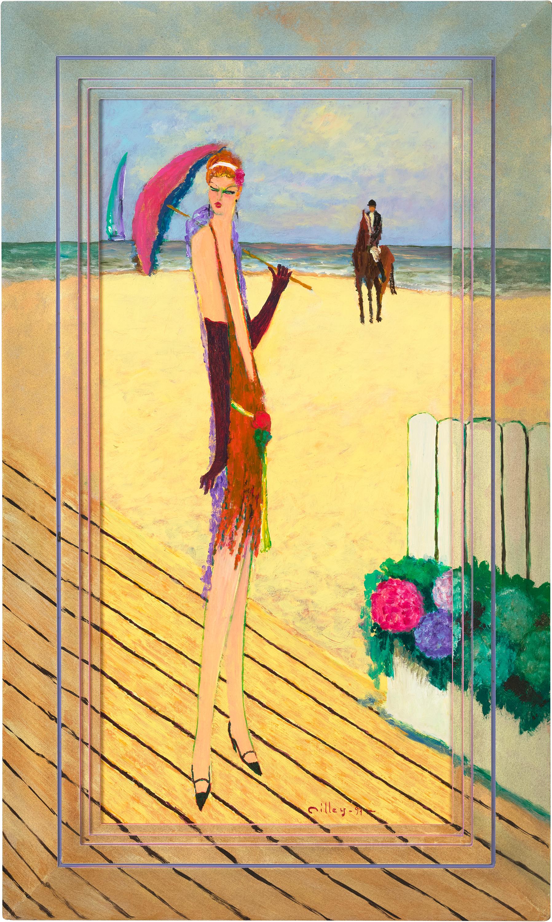 Deauville - La Mechetilde II – Painting von Ramon Dilley