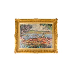 St Tropez sulla Costa Azzurra, Pittura a olio su tavola di Ramon Dilley
