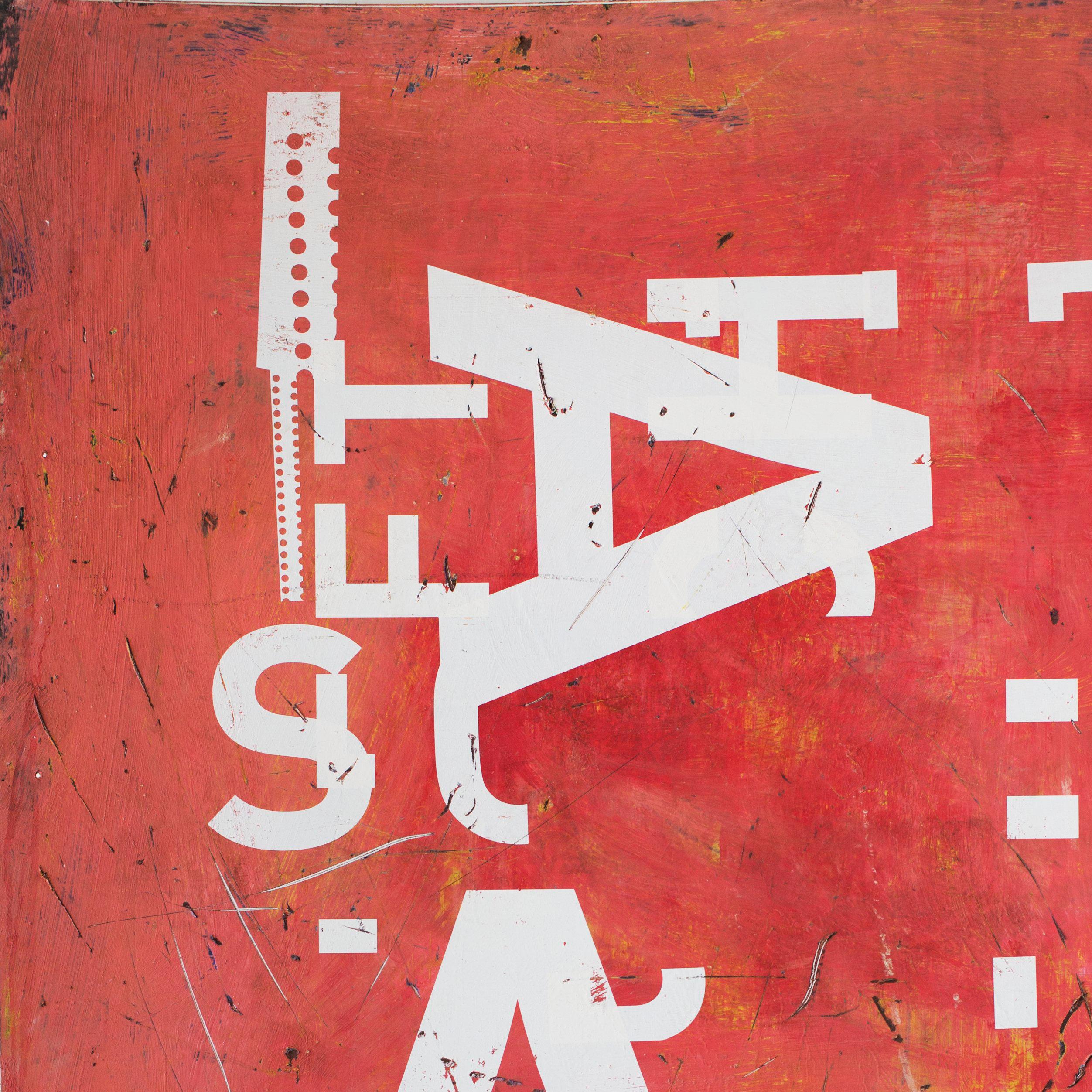 Grand AA (Typographieserie) von Ramon Enrich – großes abstraktes Gemälde, rot im Angebot 3