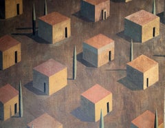 AMBMA by Ramon Enrich - Large geometric landscape painting, architecture
