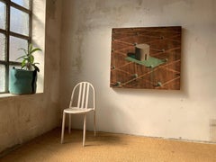 AMBSE by Ramon Enrich - Zeitgenössische geometrische Landschaftsmalerei, Erdtöne