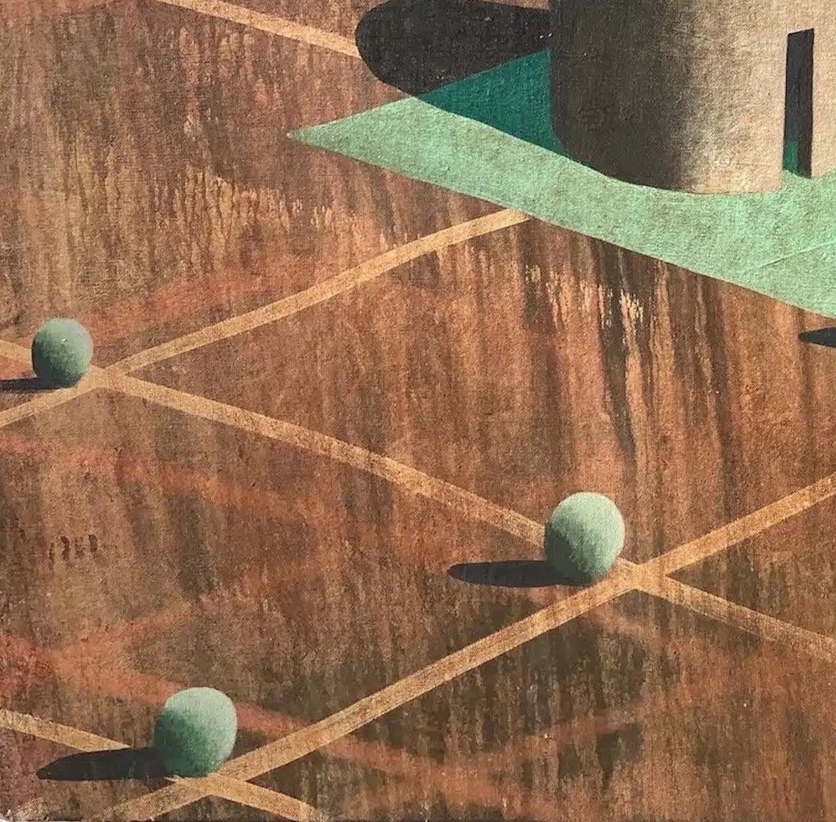 AMBSE by Ramon Enrich - Zeitgenössische geometrische Landschaftsmalerei, Erdtöne im Angebot 3