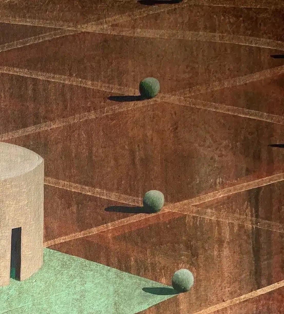 AMBSE by Ramon Enrich - Zeitgenössische geometrische Landschaftsmalerei, Erdtöne im Angebot 4