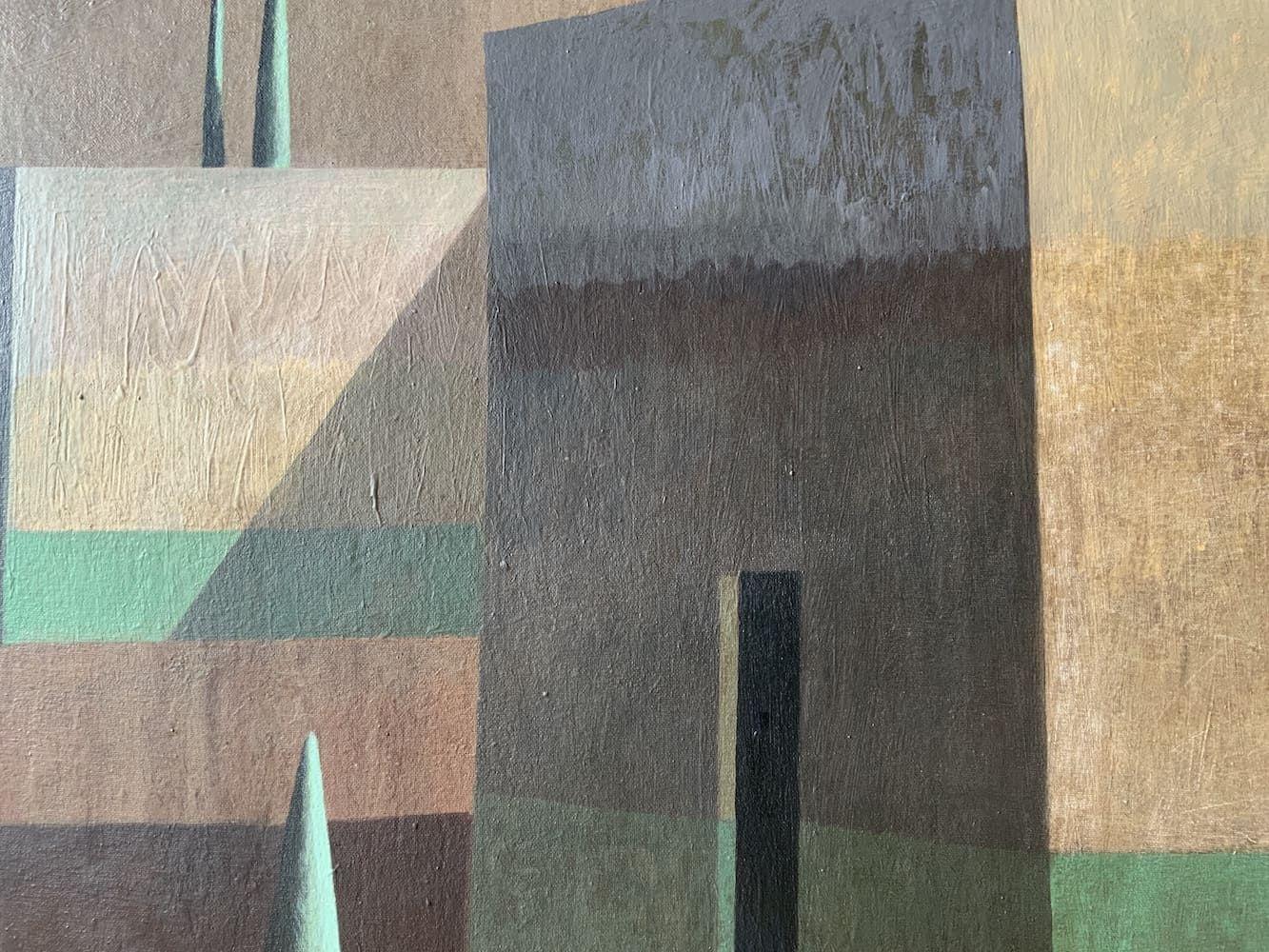 Arca 3 by Ramon Enrich - Contemporary Geometric Landscape Painting, earth tones 1