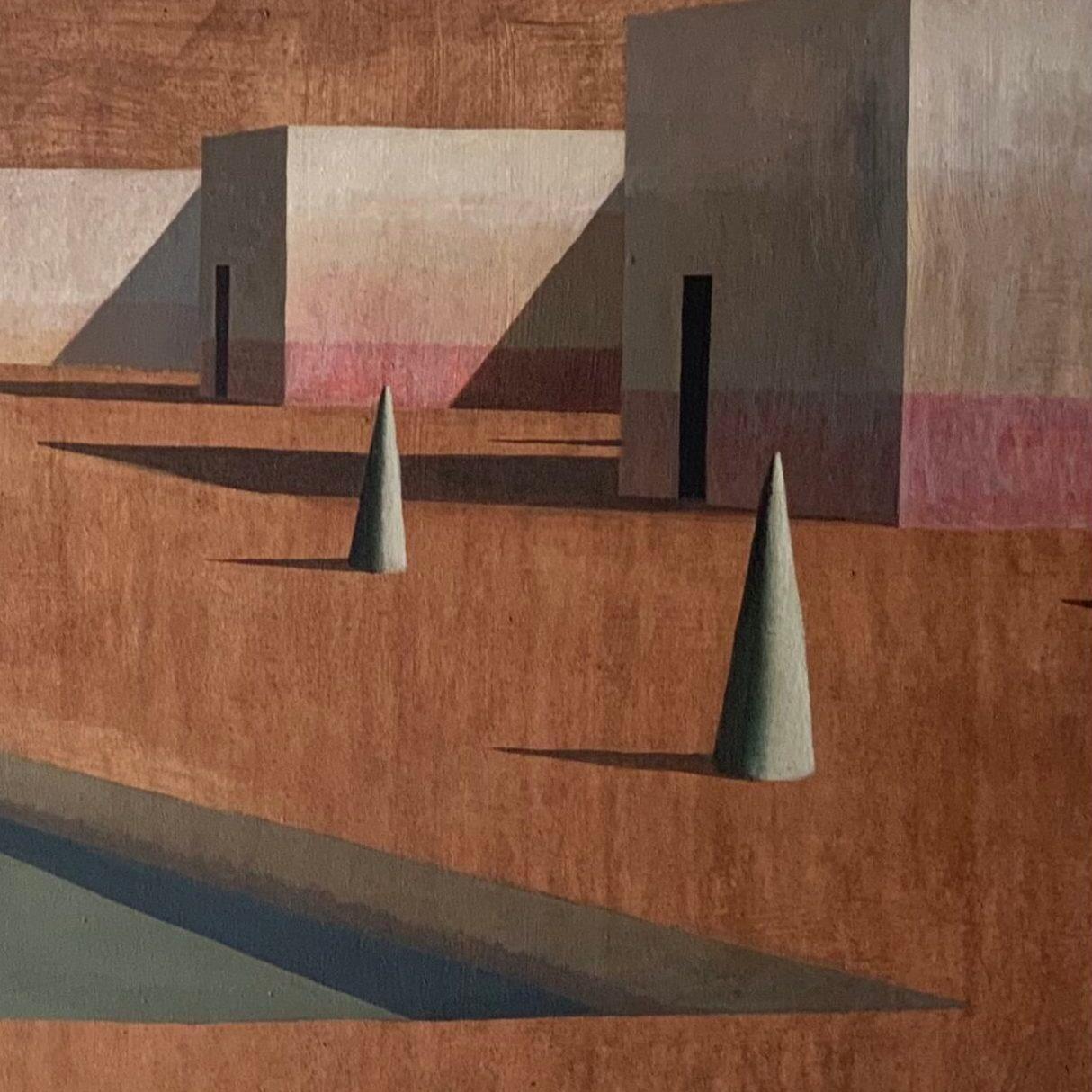 ARCA B von Ramon Enrich - Zeitgenössische Malerei, Landschaft, Architektur, Ocker im Angebot 3