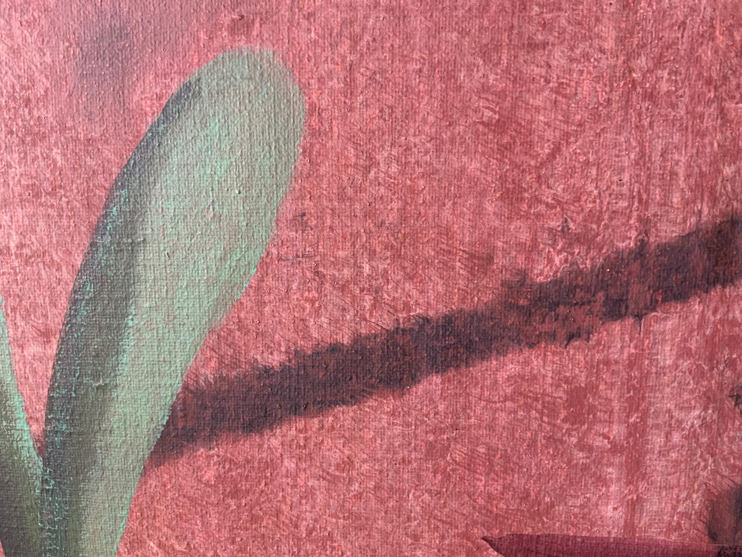 Block 5 by Ramon Enrich - Contemporary painting, landscape, architecture, red For Sale 3