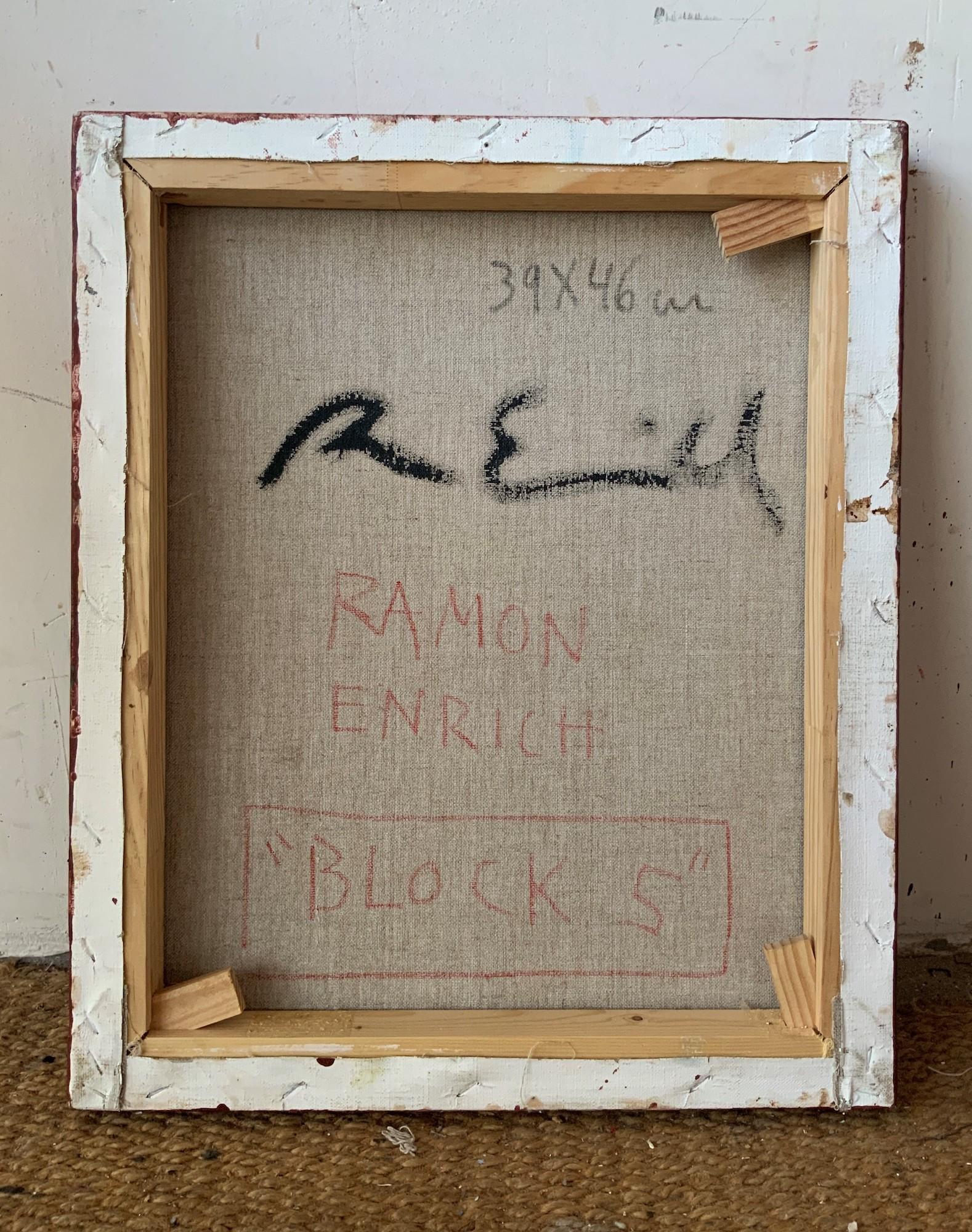 Block 5 by Ramon Enrich - Contemporary painting, landscape, architecture, red For Sale 5