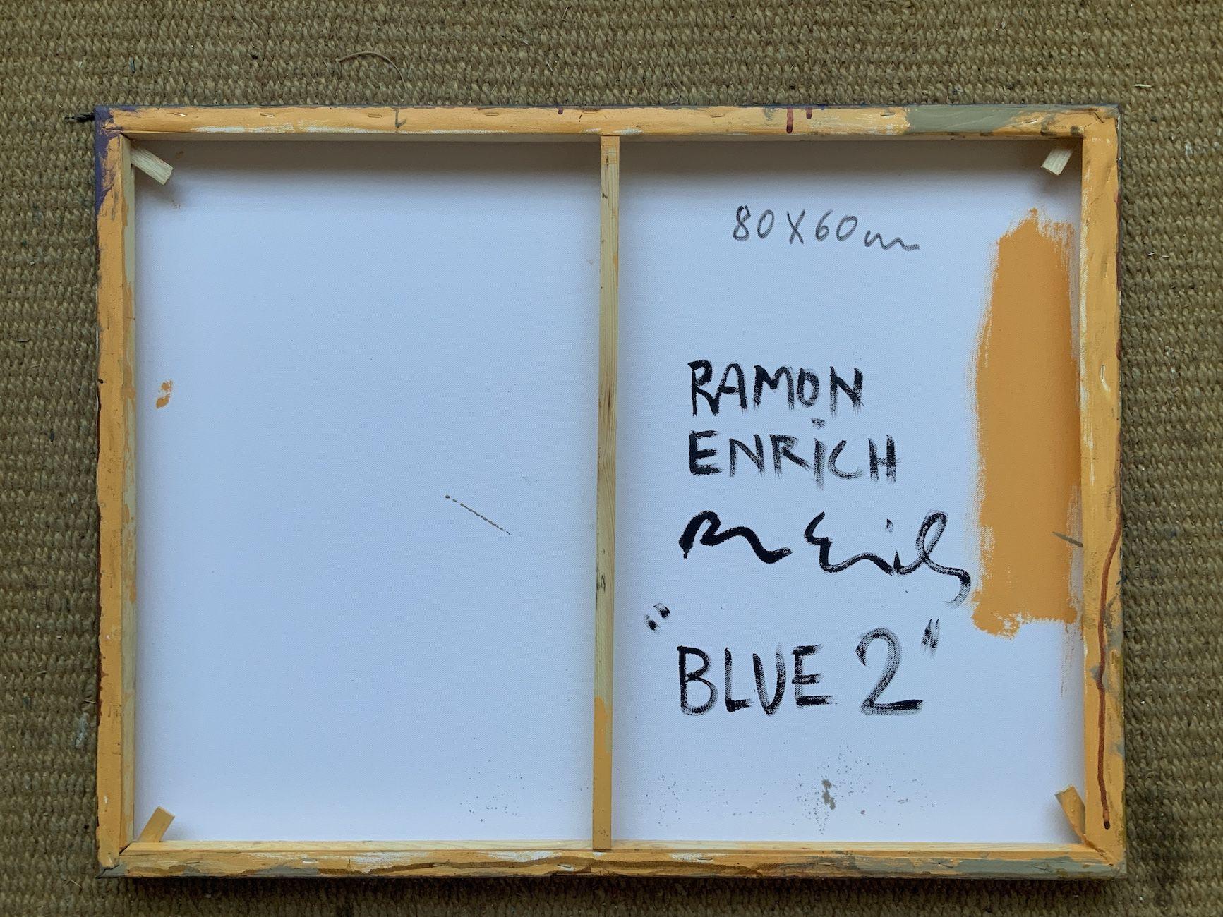 BLUE 2 by Ramon Enrich - Geometric landscape painting, architecture For Sale 2