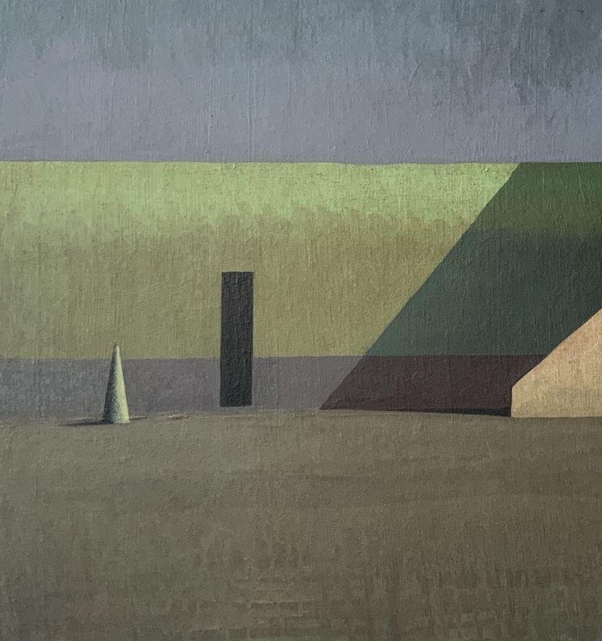 BLUE 2 by Ramon Enrich - Geometric landscape painting, architecture For Sale 4