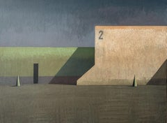 BLUE 2 by Ramon Enrich - Geometric landscape painting, architecture