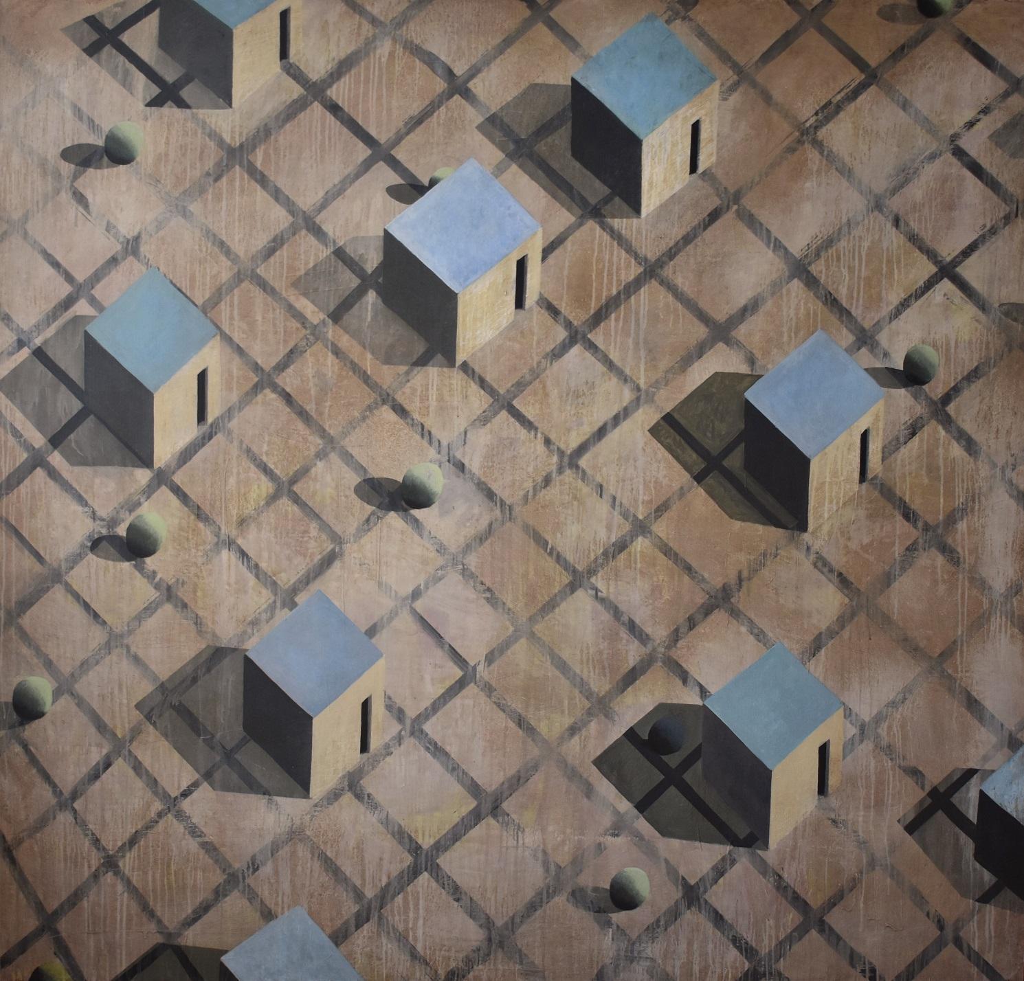 Cainemim is a unique acrylic on canvas painting by Spanish contemporary artist Ramon Enrich, dimensions are 190 × 200 cm (74.8 × 78.7 in).
The artwork is signed, sold unframed and comes with a certificate of authenticity.

Ramon Enrich harnesses his