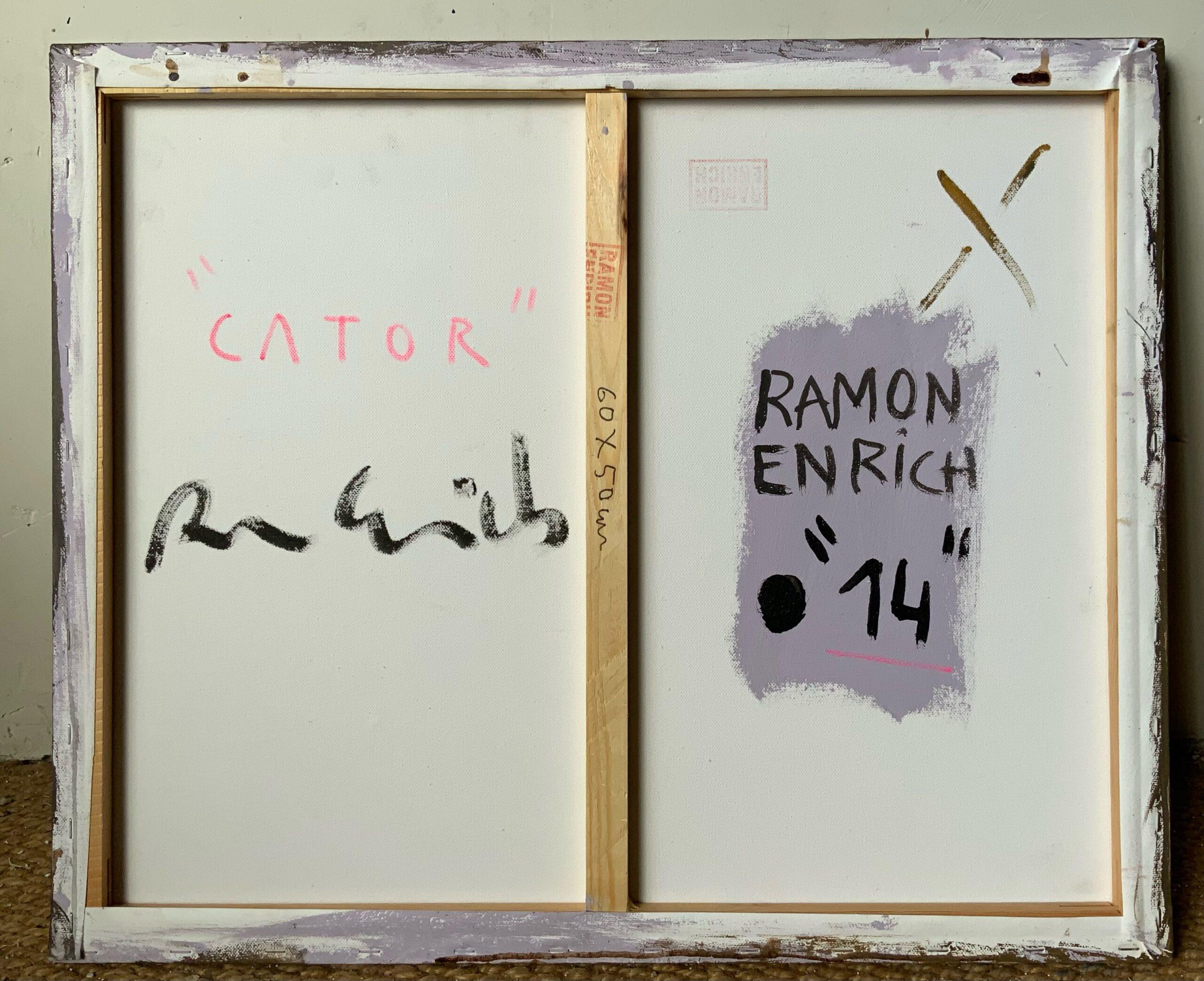 Cator von Ramon Enrich – Geometrische Stadtlandschaftsmalerei, Erdtöne im Angebot 3