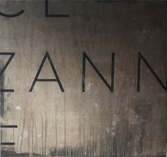 Cézanne by Ramon Enrich - Abstract painting, typography, letters, earth tones