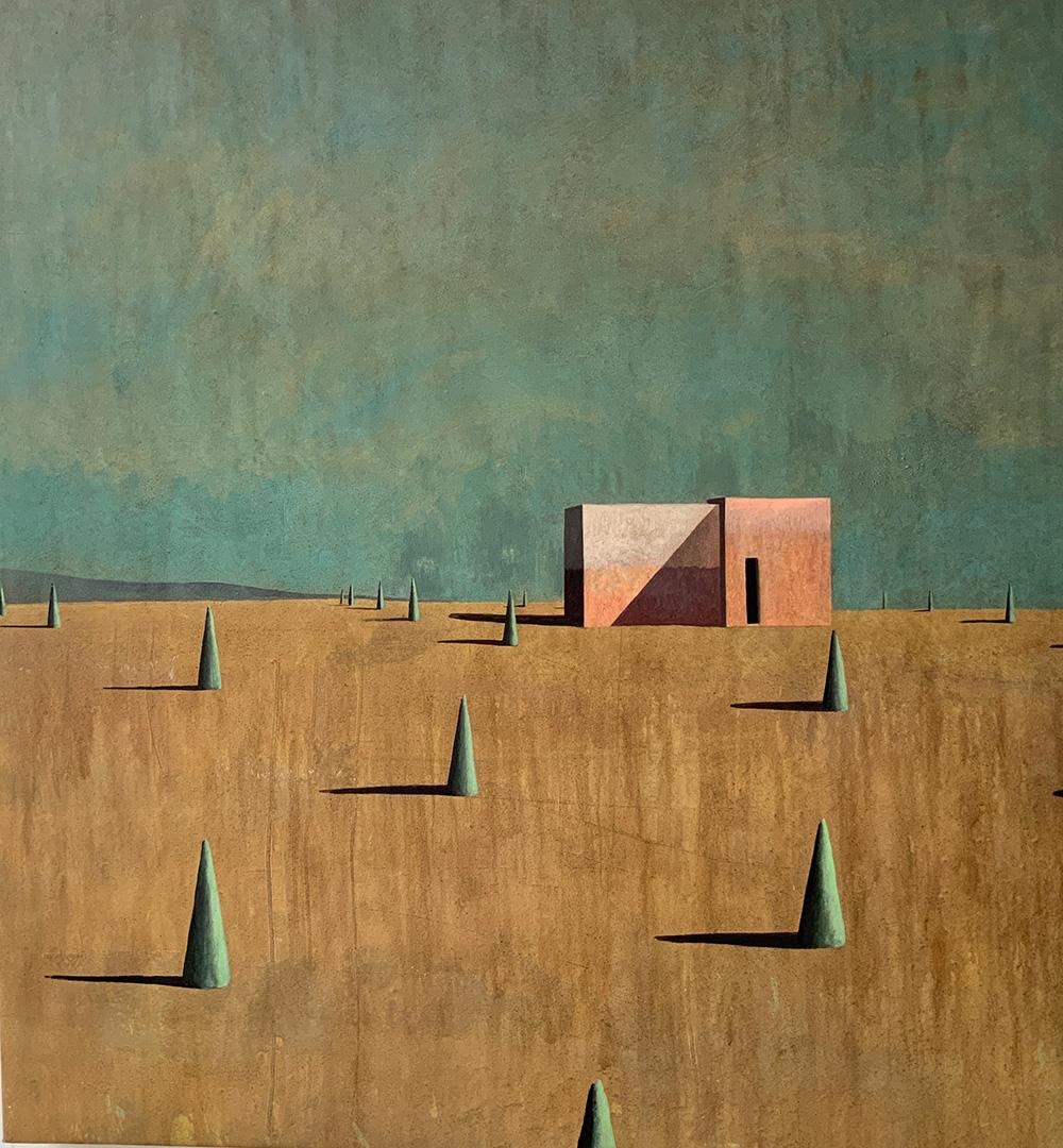 DANT by Ramon Enrich - Geometric Landscape Painting, Earth Tones