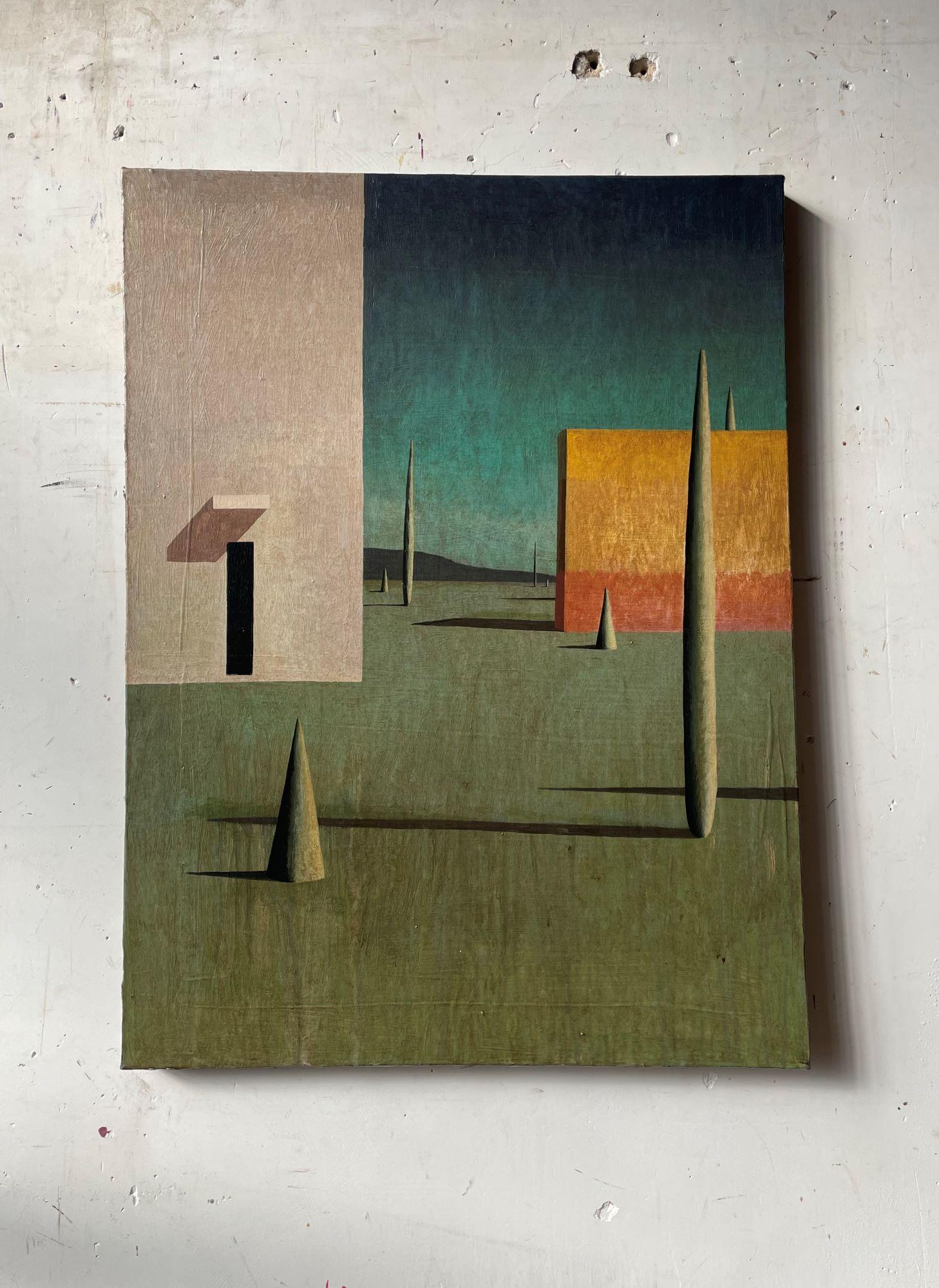 DUP by Ramon Enrich - Geometric urban landscape painting, vivid colours 2