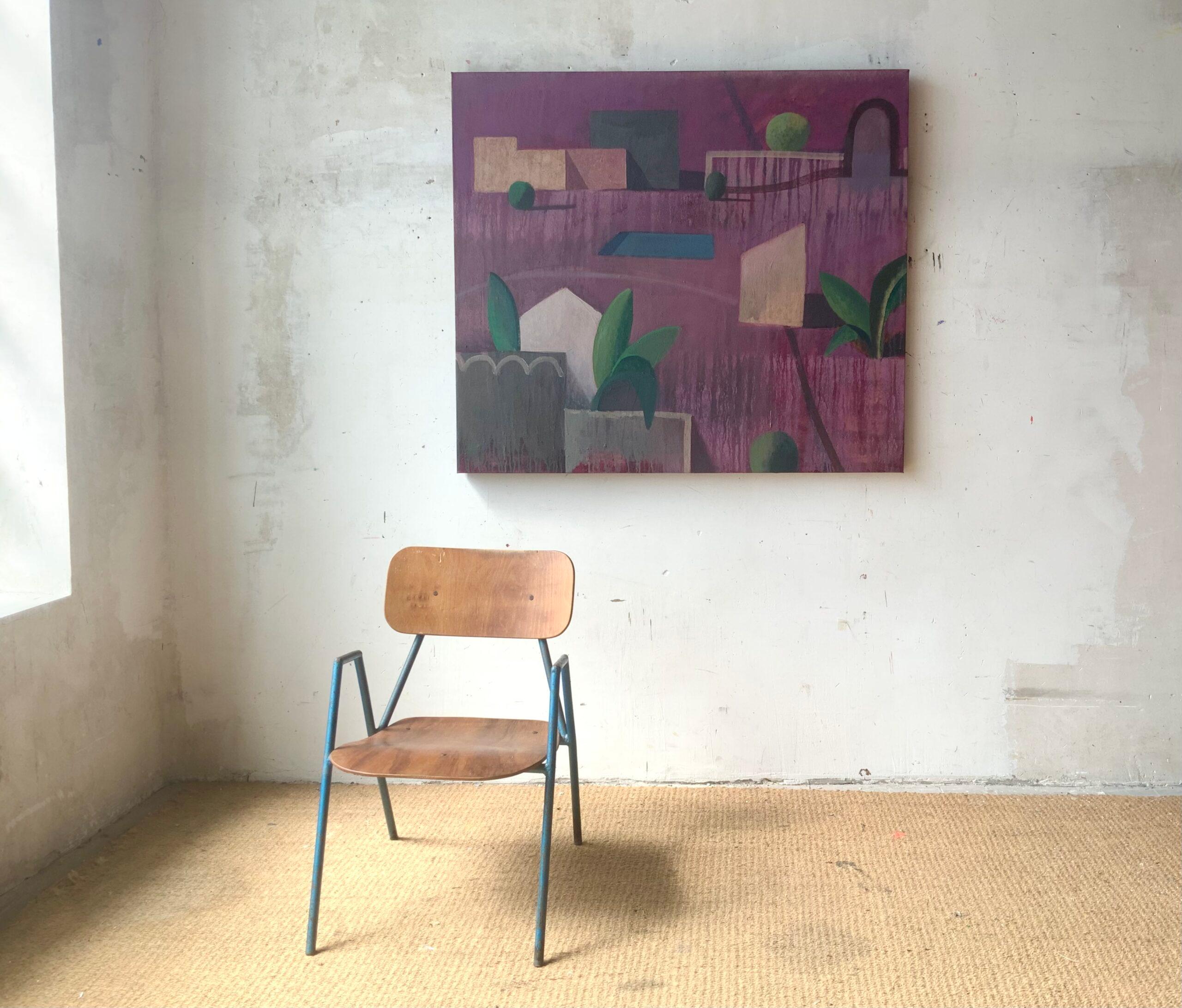 ELPRUP de Ramon Enrich - Pintura contemporánea, paisaje, arquitectura, rosa en venta 1