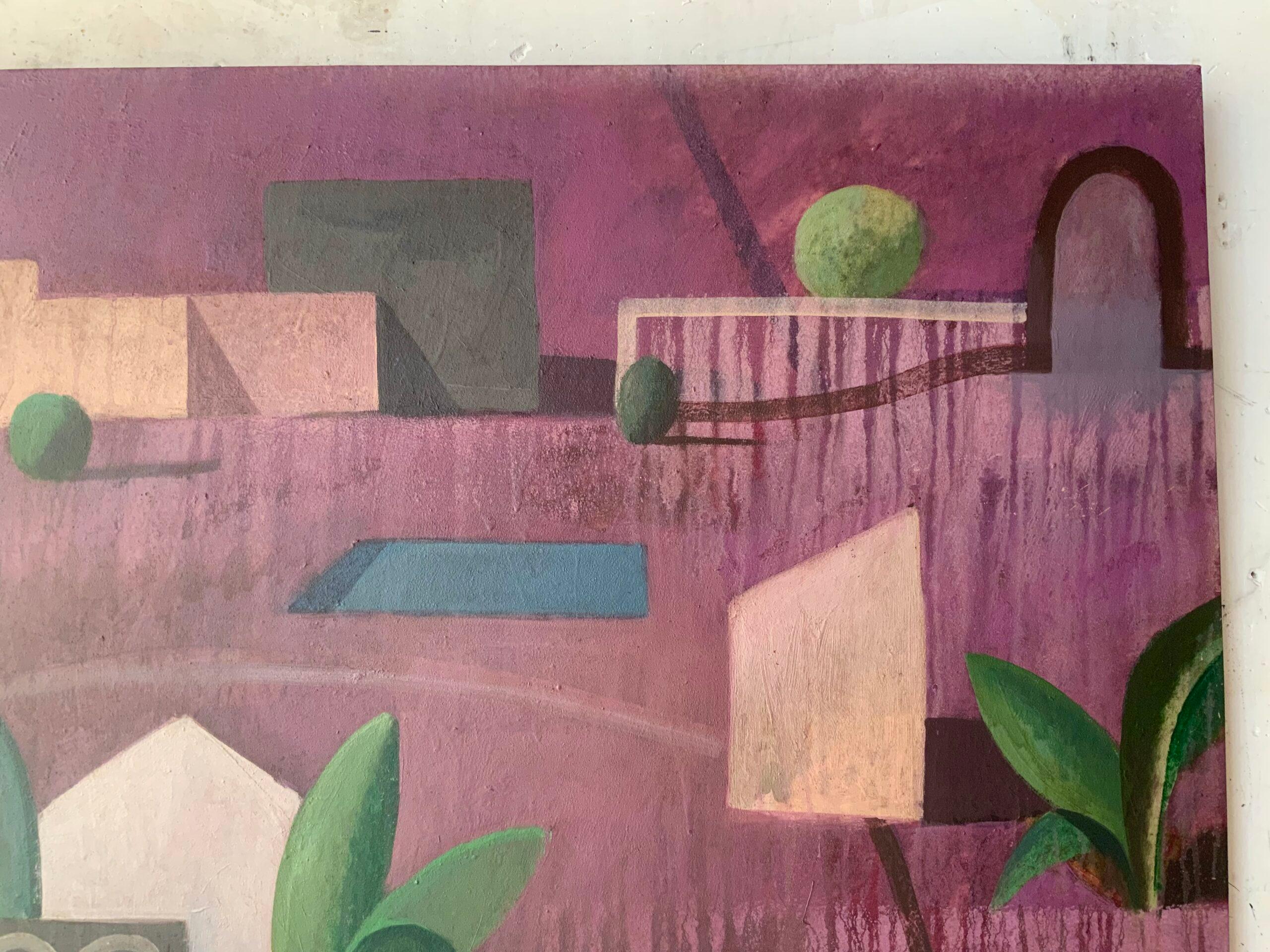 ELPRUP de Ramon Enrich - Pintura contemporánea, paisaje, arquitectura, rosa en venta 4