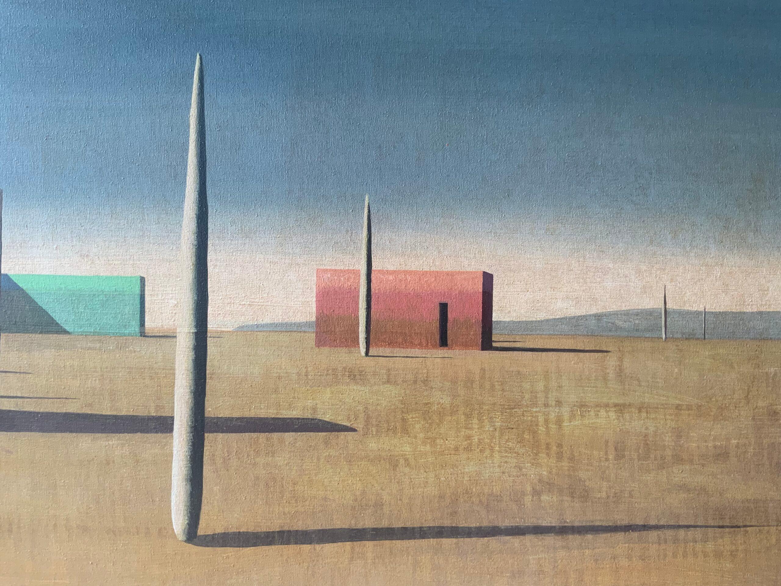 ENOIGROIG de Ramon Enrich - Peinture de paysage urbain géométrique, couleurs terre 2
