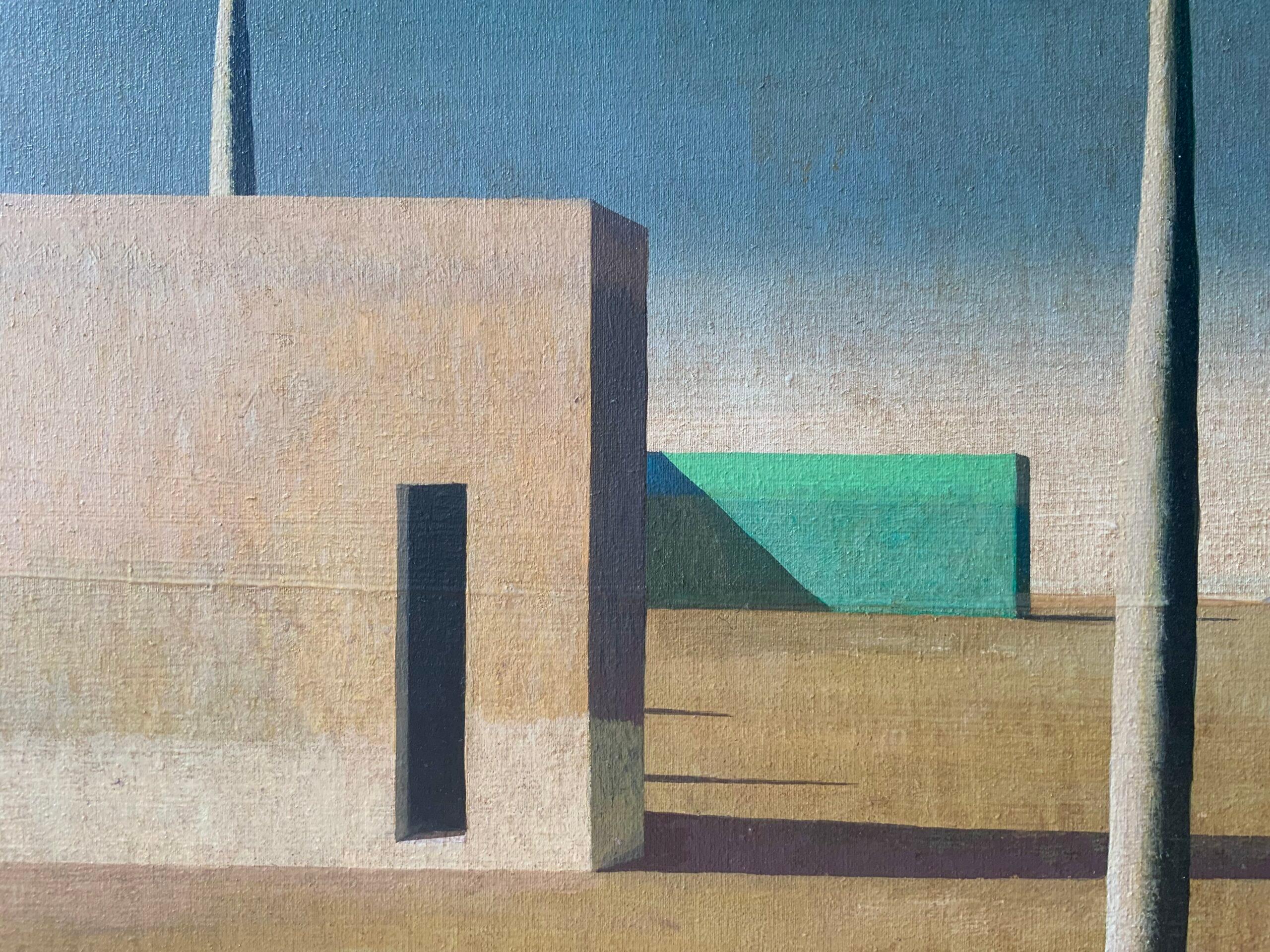 ENOIGROIG de Ramon Enrich - Peinture de paysage urbain géométrique, couleurs terre 3