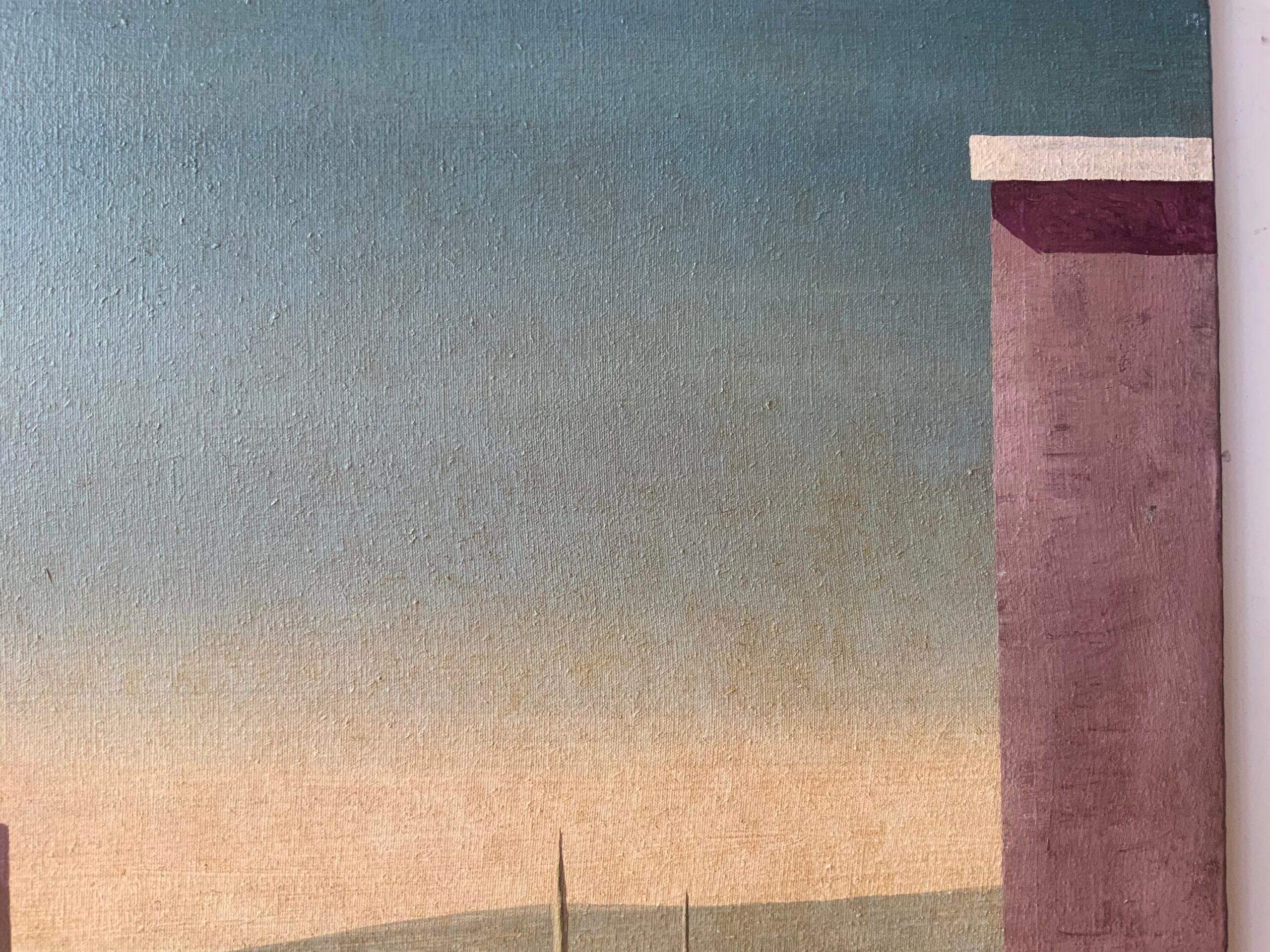 ENOIGROIG de Ramon Enrich - Pintura geométrica de paisaje urbano, colores tierra 4