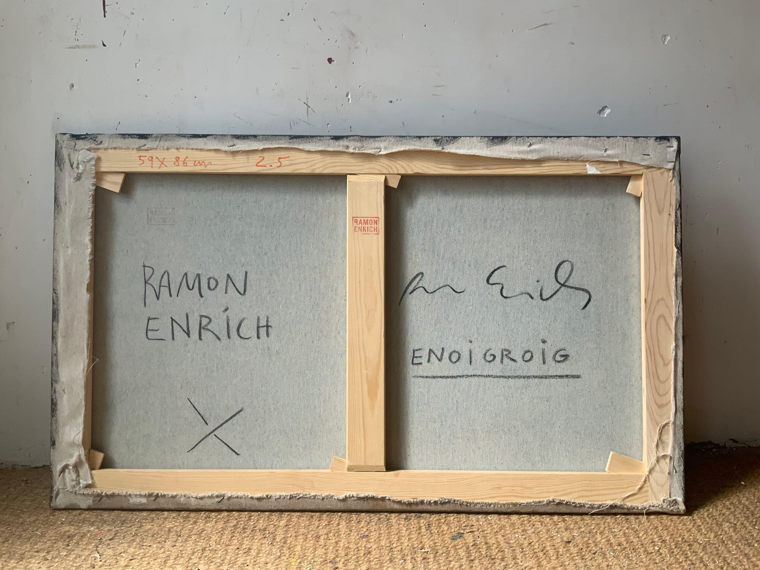 ENOIGROIG de Ramon Enrich - Pintura geométrica de paisaje urbano, colores tierra 5