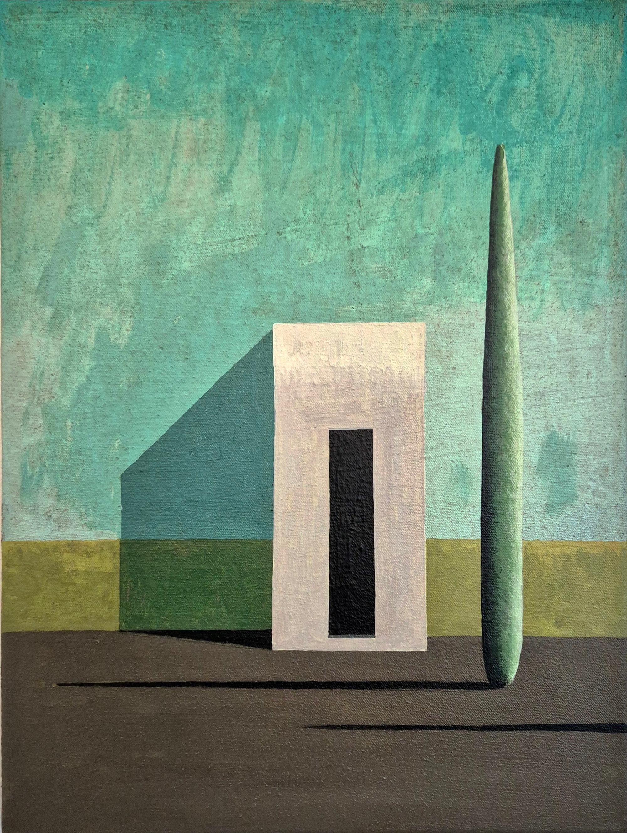 ENTRADA-L by Ramon Enrich - Geometric landscape painting, acrylic on canvas