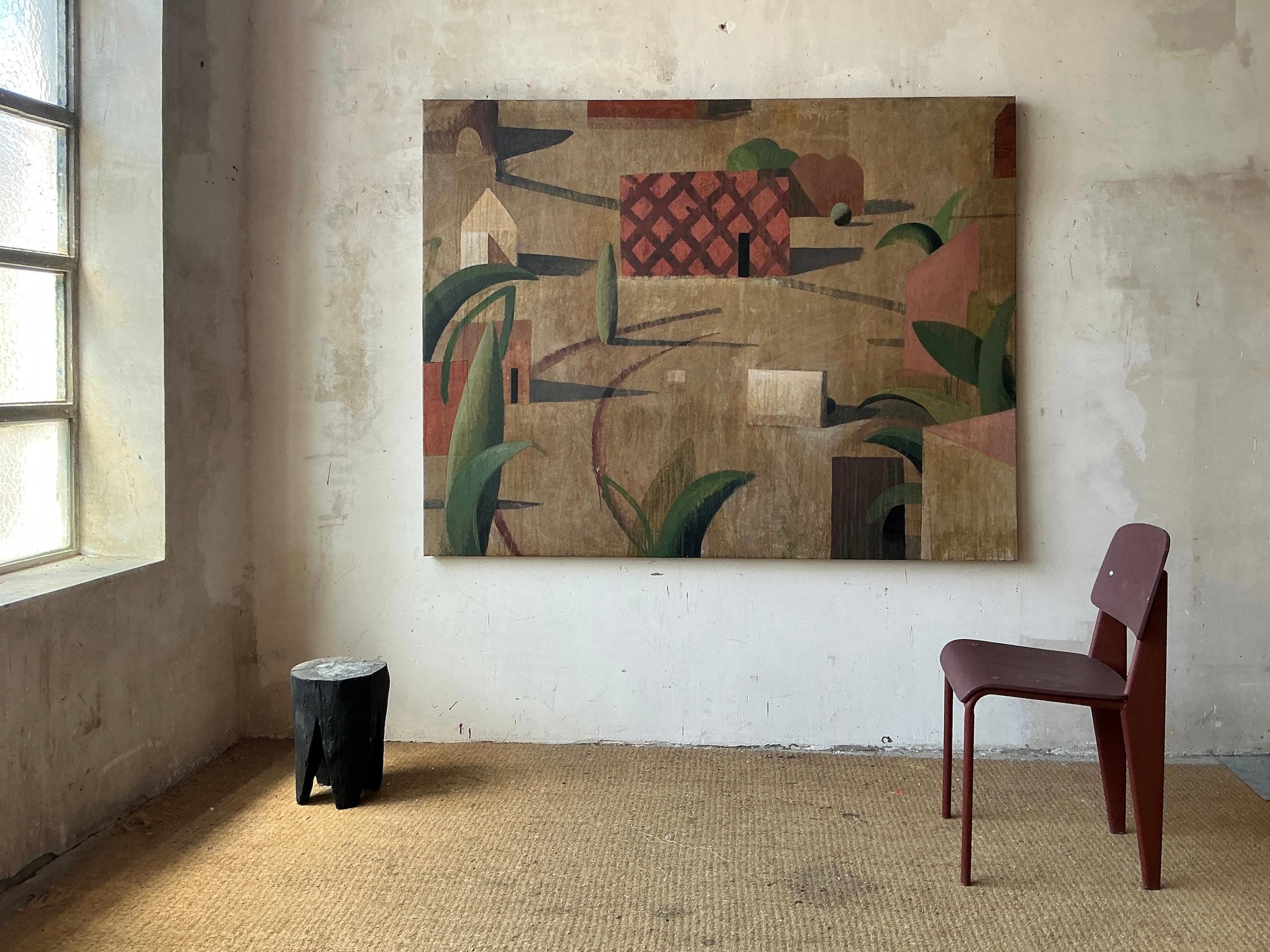 Ereyor by Ramon Enrich - Large contemporary painting, landscape, architecture For Sale 2