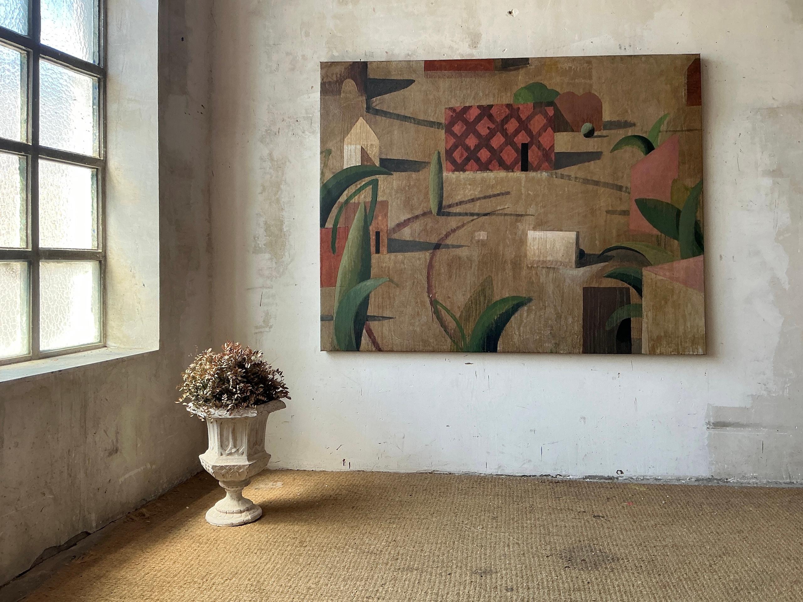 Ereyor by Ramon Enrich - Large contemporary painting, landscape, architecture For Sale 3
