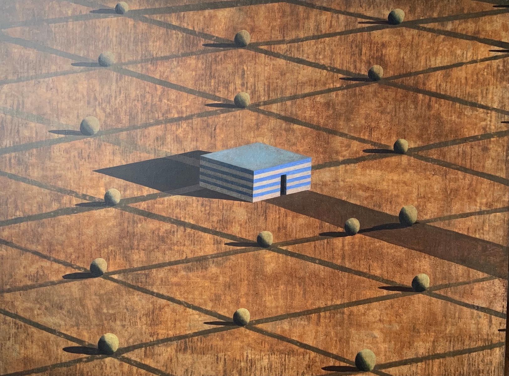 E.S. by Ramon Enrich - Large geometric landscape painting, architecture