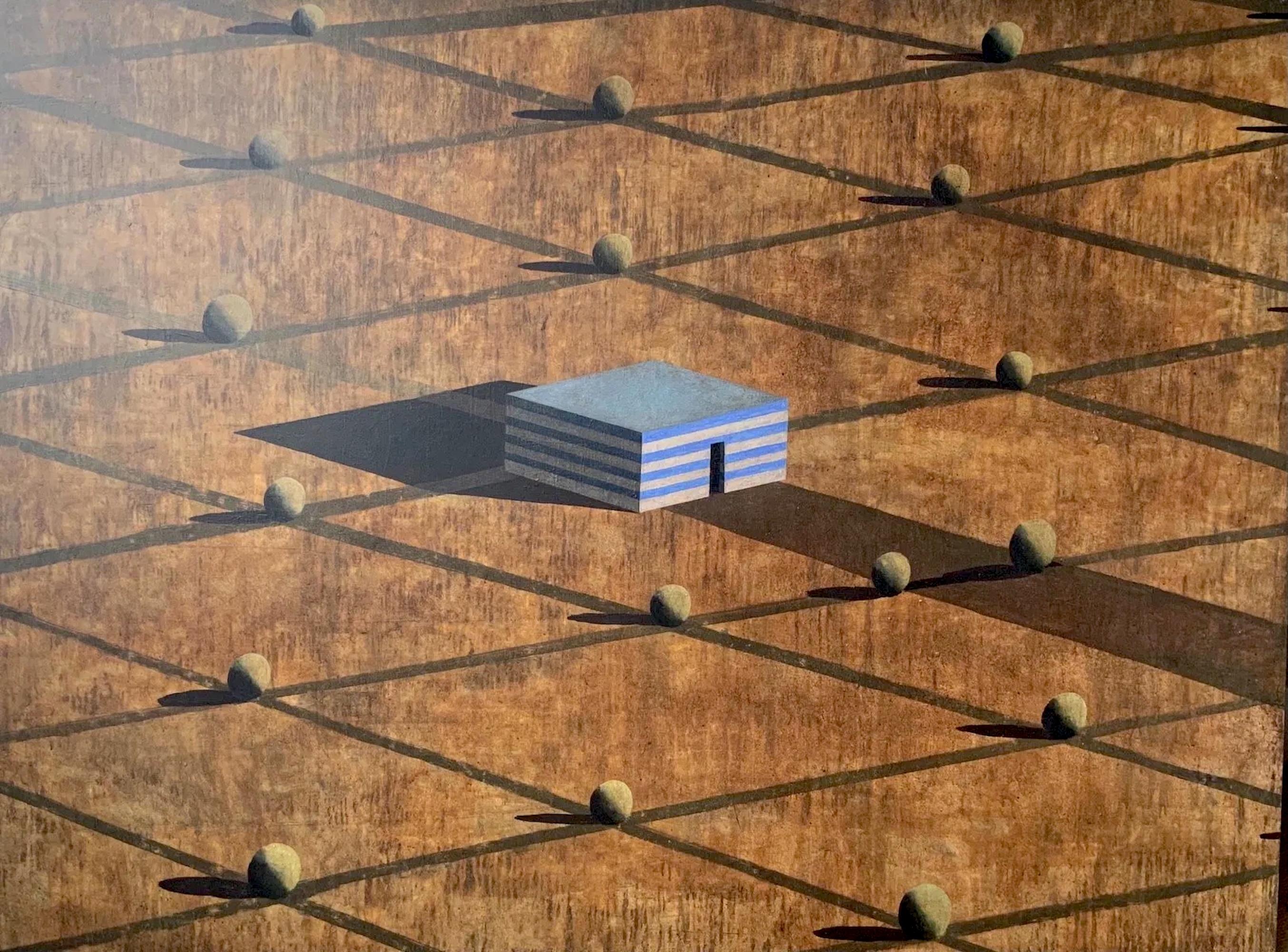 E.S. by Ramon Enrich - Grande peinture géométrique de paysage, architecture