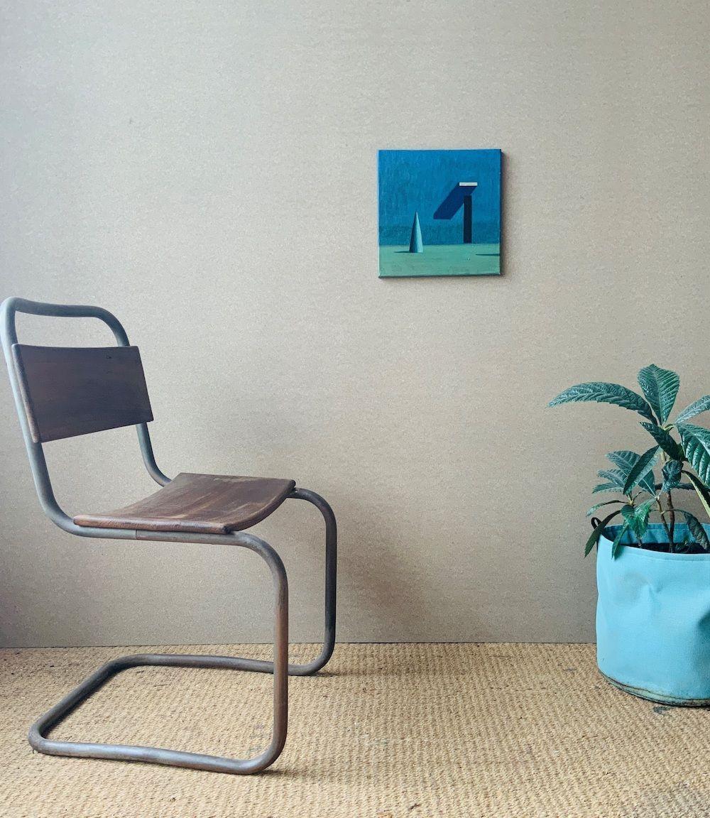 GA-BLA by Ramon Enrich - Geometric landscape painting, acrylic on canvas For Sale 1