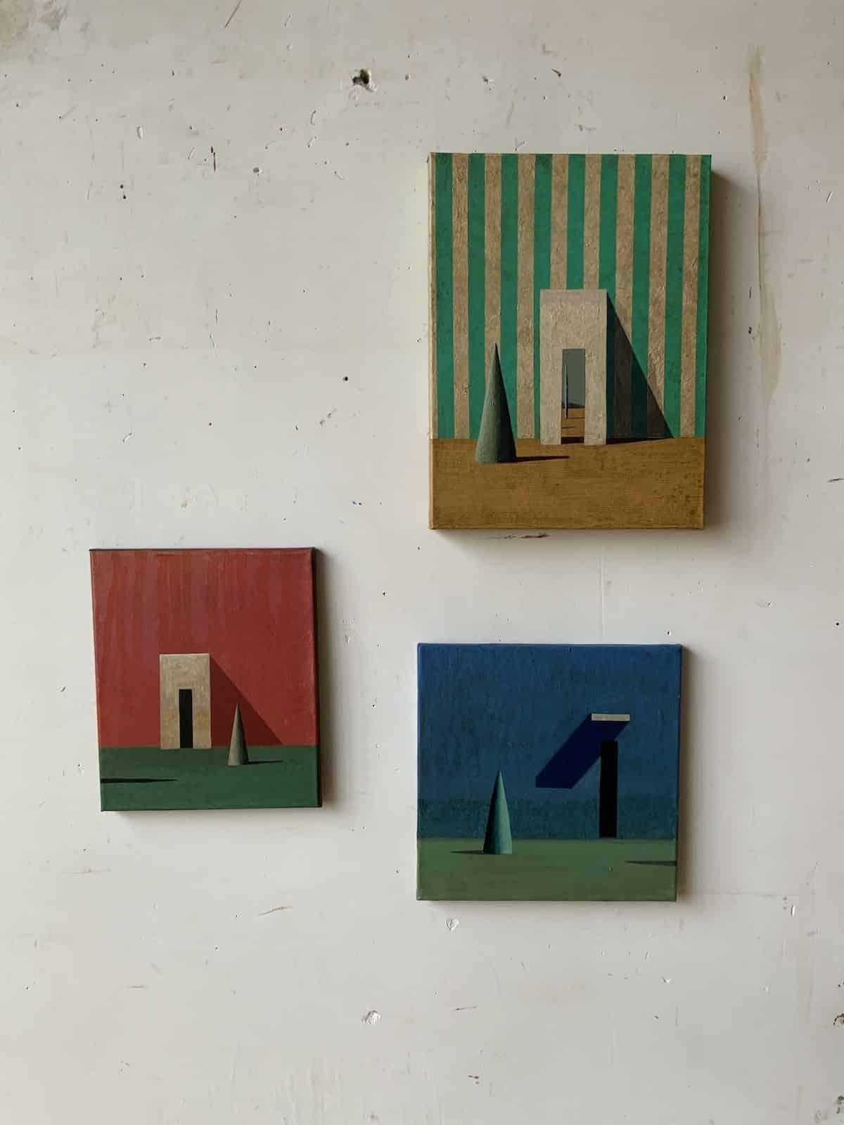 GA-BLA by Ramon Enrich - Geometric landscape painting, acrylic on canvas For Sale 3