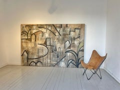 GRAN ESBOS von Ramon Enrich – Großformatiges Gemälde (118 Zoll), Erdtöne