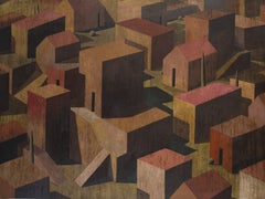 Kashba VI - Contemporary Geometric Landscape Painting, Large scale