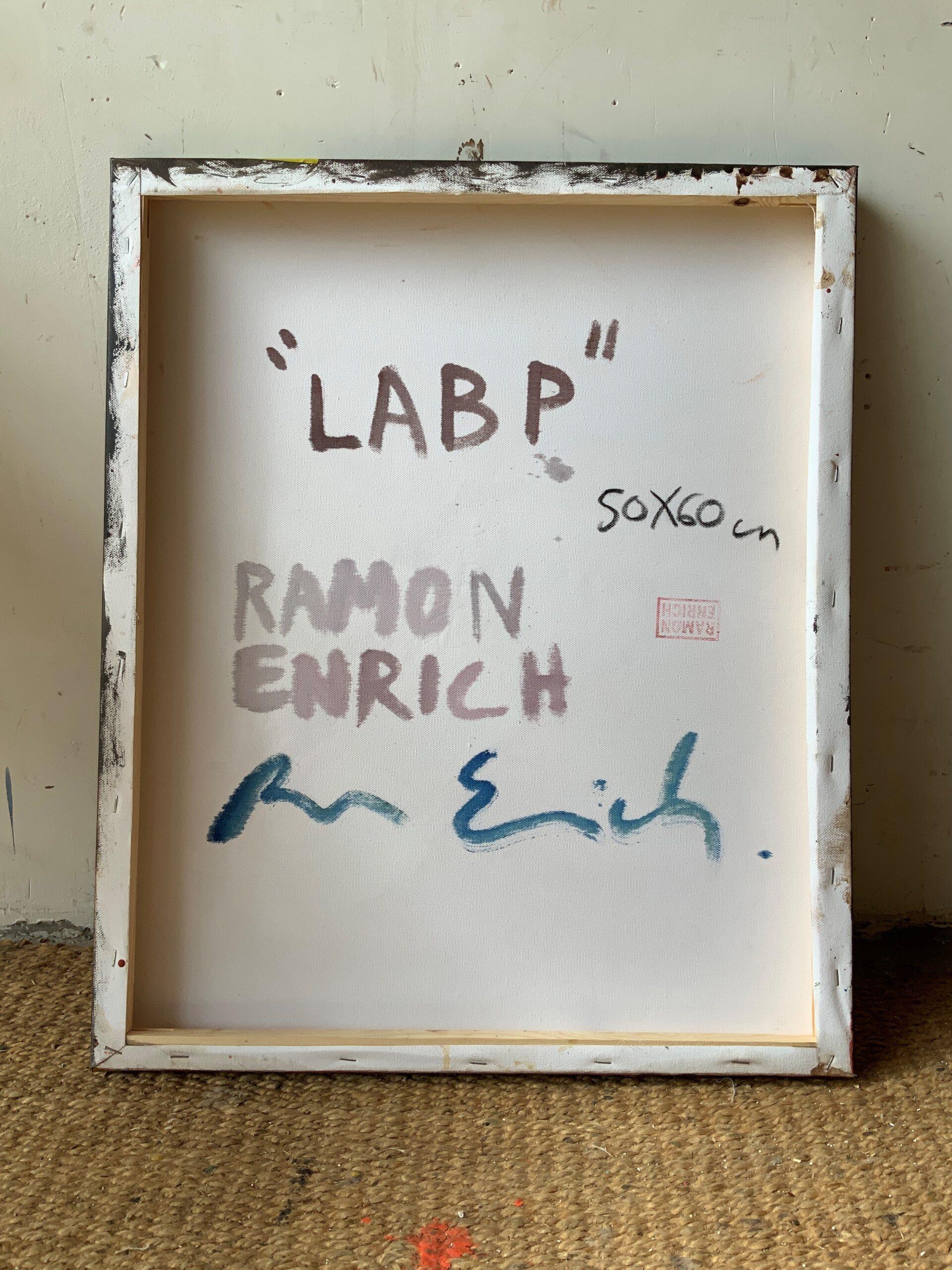LAB-P par Ramon Enrich - Peinture de paysage géométrique, architecture, tons chauds en vente 4