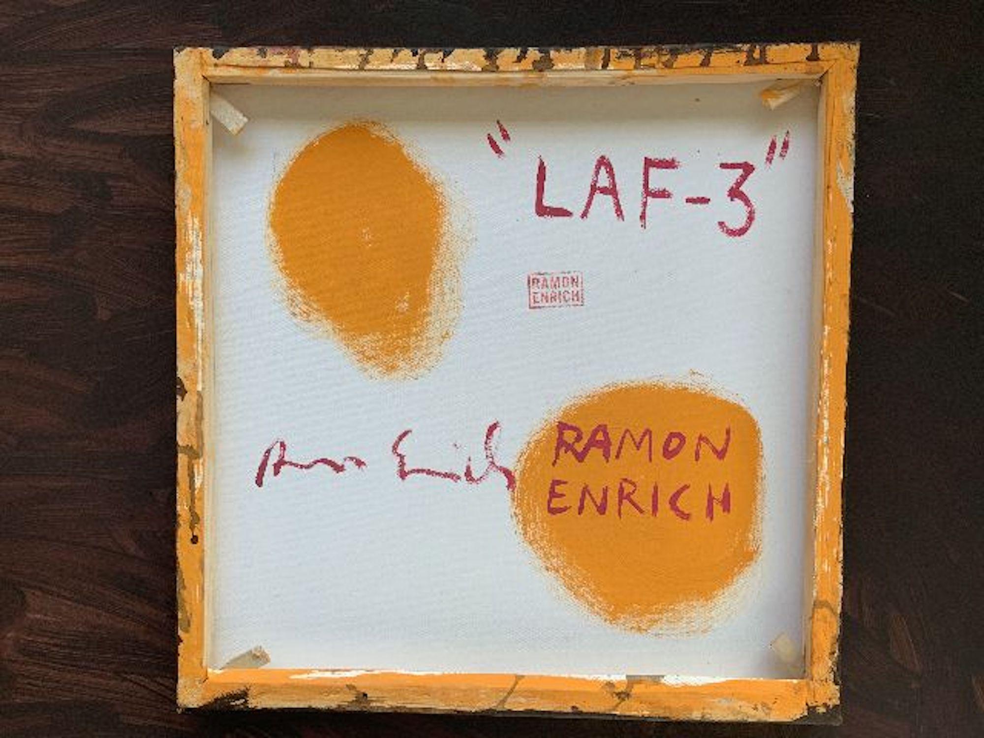 LAF-3 von Ramon Enrich – Geometrisches Landschaftsgemälde, Acryl auf Leinwand, rosa im Angebot 2