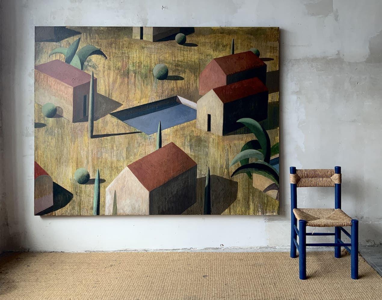 NOE GRAN de Ramon Enrich - Grande peinture de paysage géométrique en vente 1