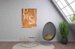 NOT by Ramon Enrich - Abstract painting, typography, letters, orange