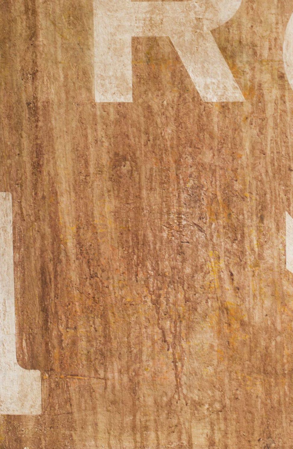 NOT by Ramon Enrich - Abstract painting, typography, letters, orange For Sale 3