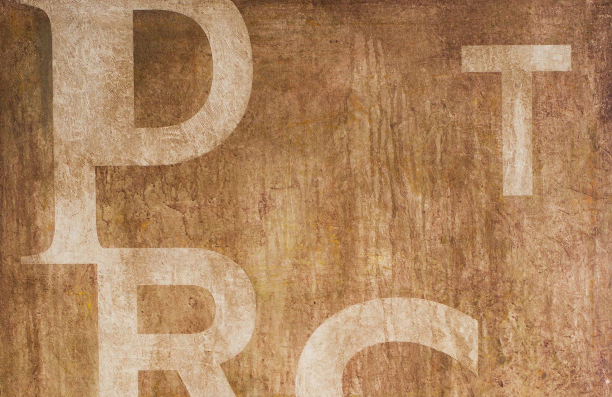 NOT by Ramon Enrich - Abstract painting, typography, letters, orange For Sale 4