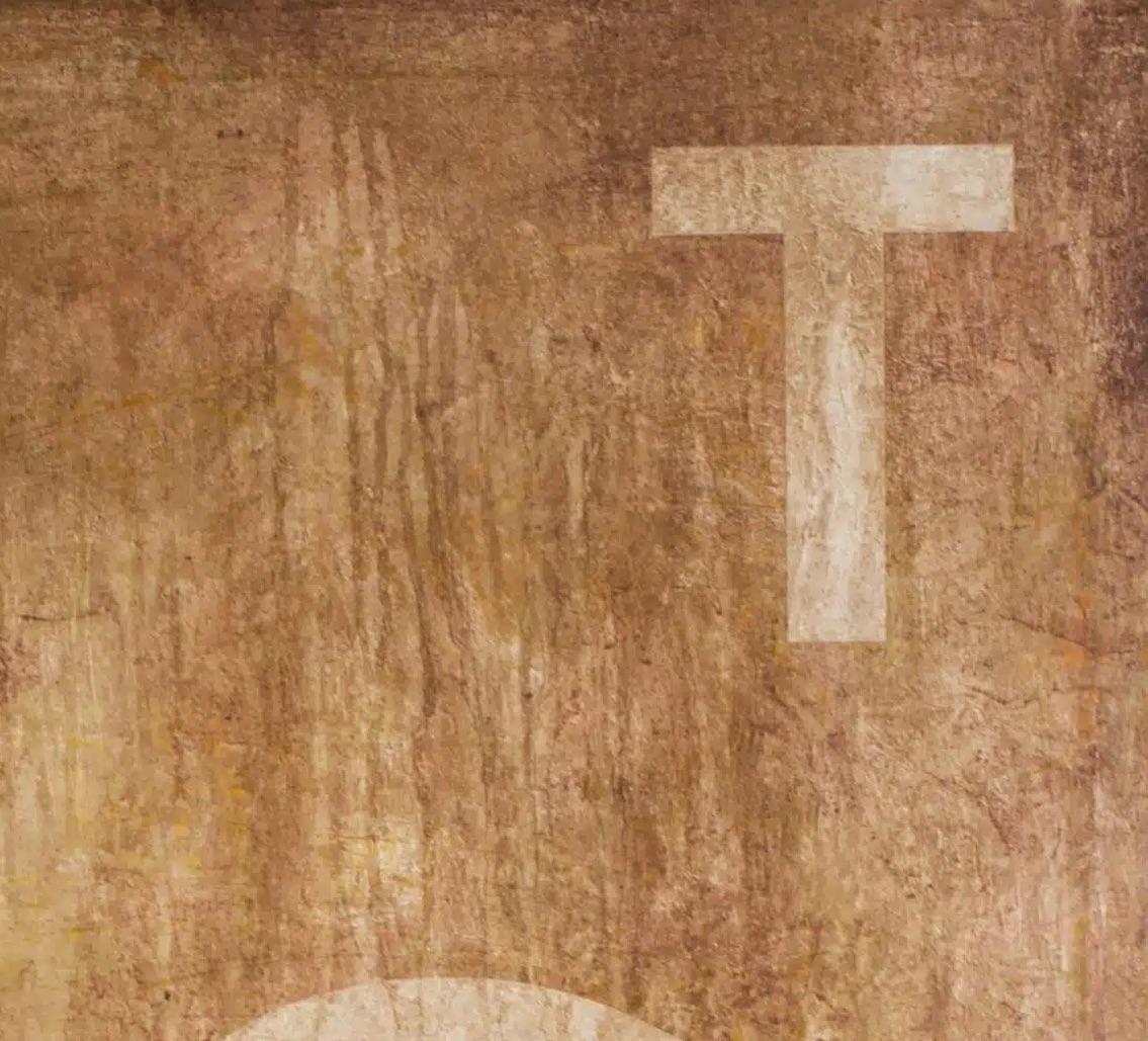 NOT by Ramon Enrich - Abstract painting, typography, letters, orange For Sale 5