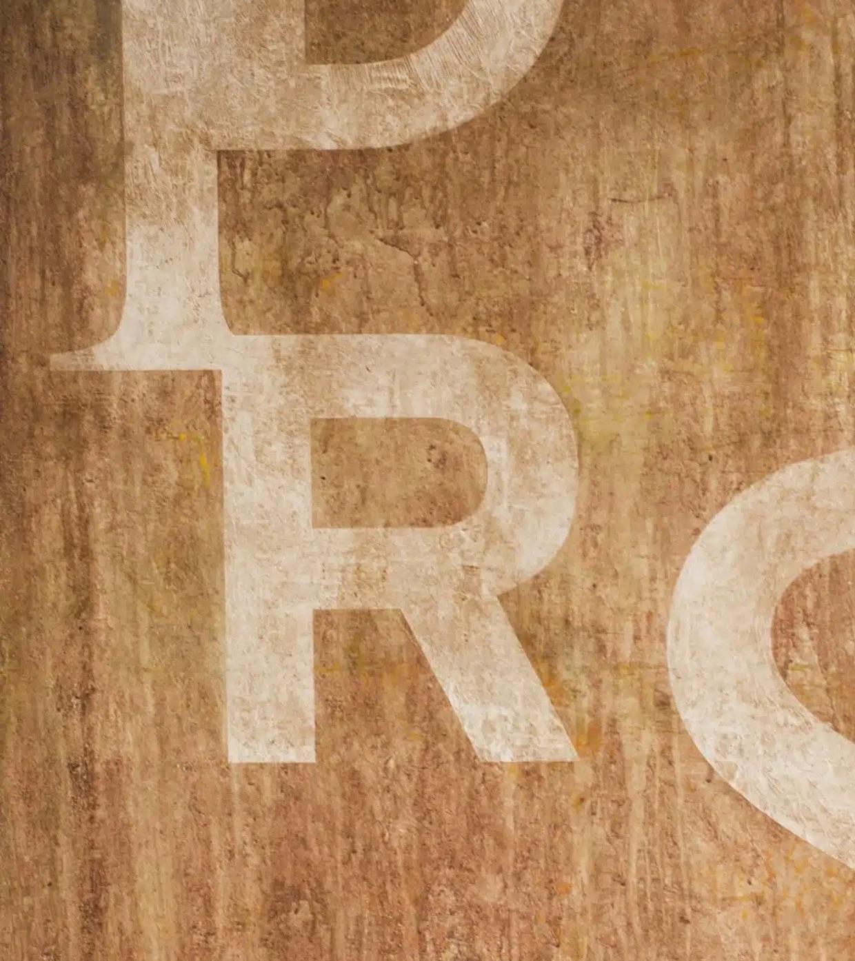 NOT by Ramon Enrich - Abstract painting, typography, letters, orange For Sale 7